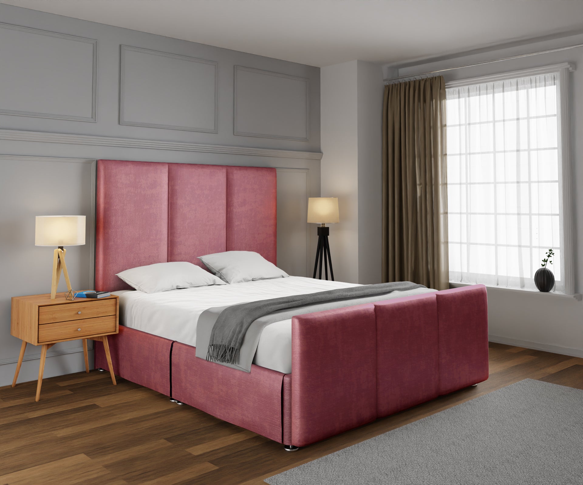 Ruby Open Storage Divan Bed Set With Footboard