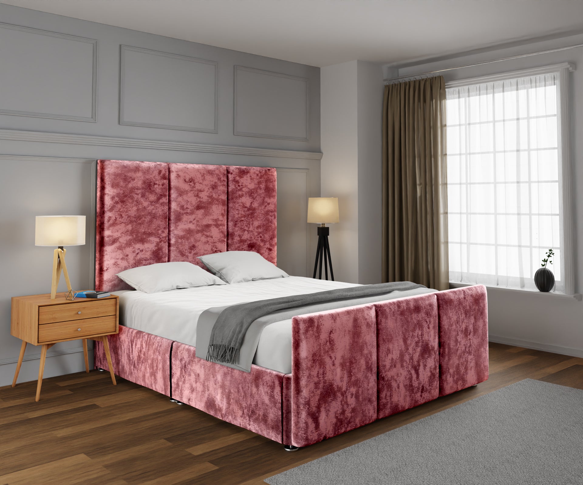 Ruby Open Storage Divan Bed Set With Footboard