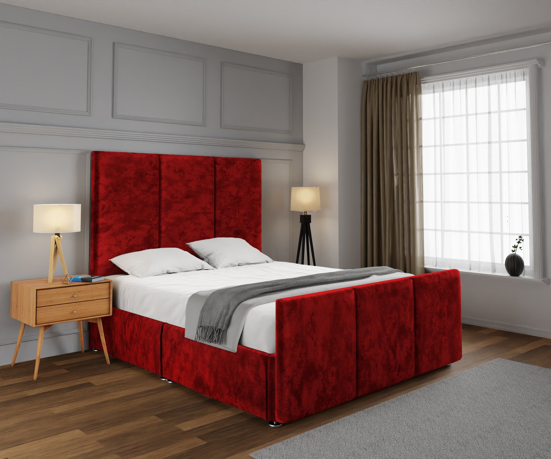 Ruby Open Storage Divan Bed Set With Footboard