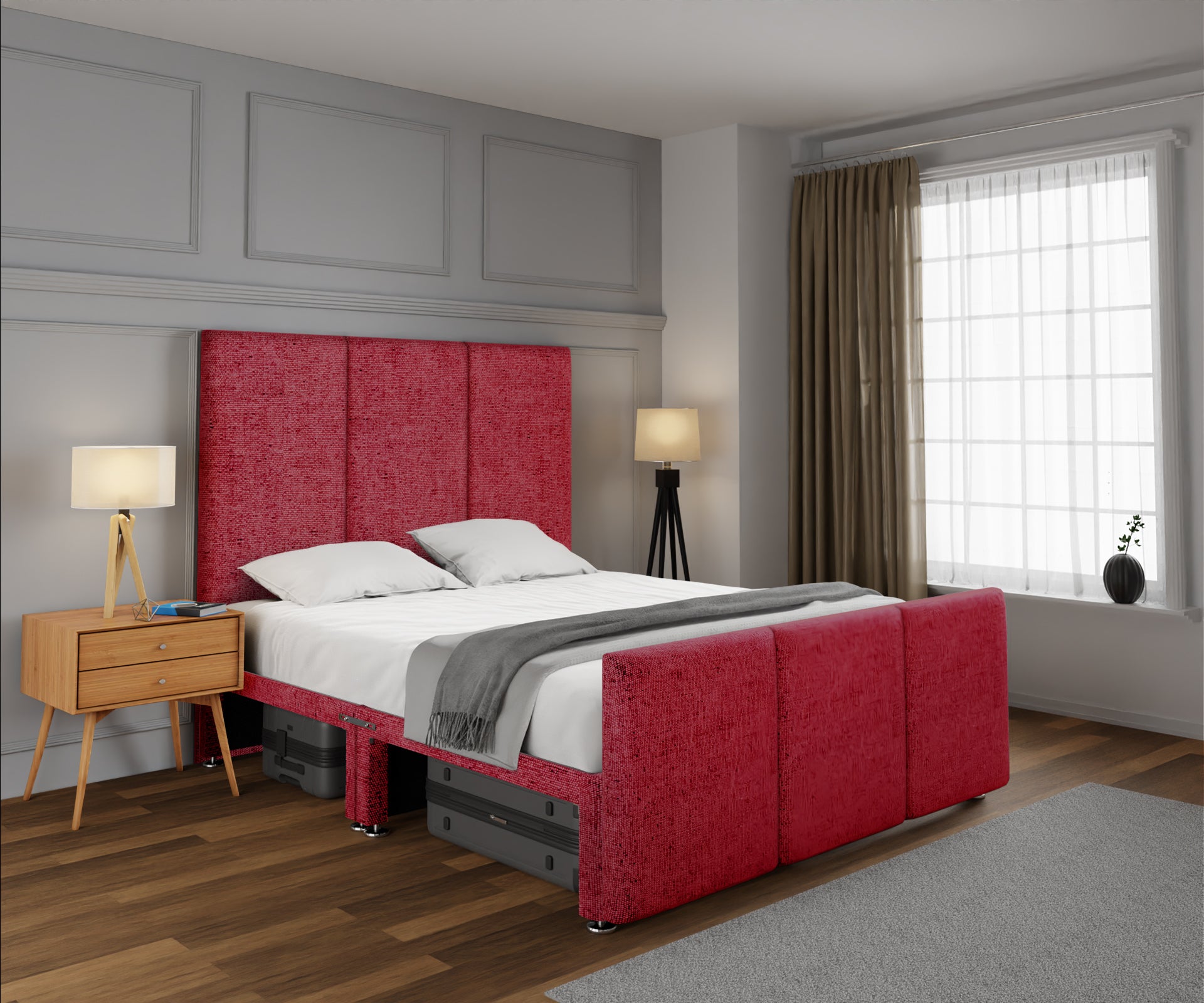 Ruby Open Storage Divan Bed Set With Footboard