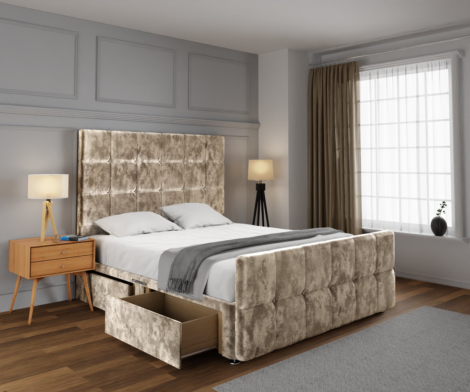 Amber Divan Bed Set With Footboard