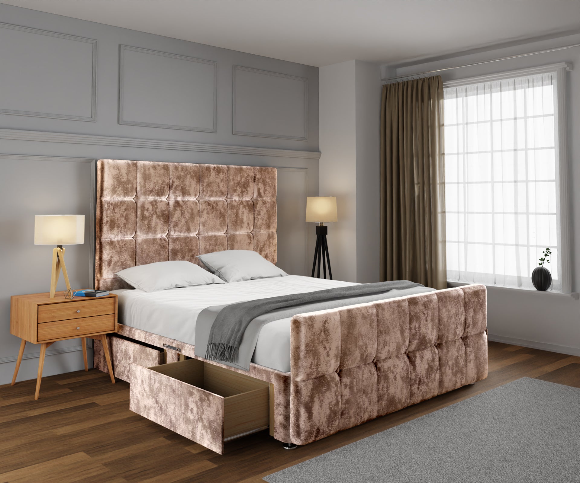 Amber Divan Bed Set With Footboard