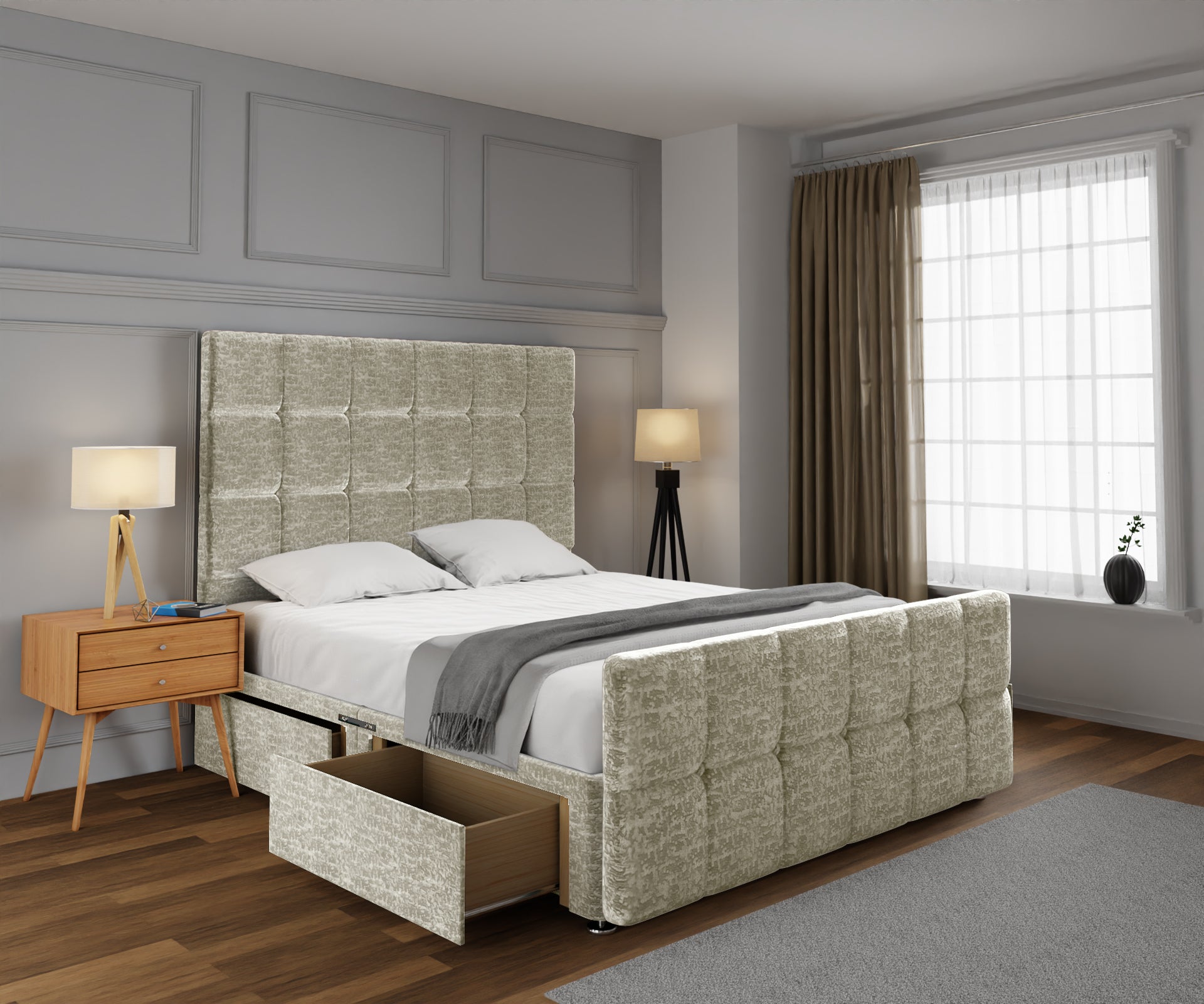 Amber Divan Bed Set With Footboard