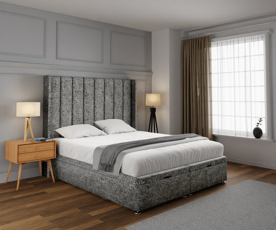 Amelia Line Winged Ottoman Storage Divan Bed Set