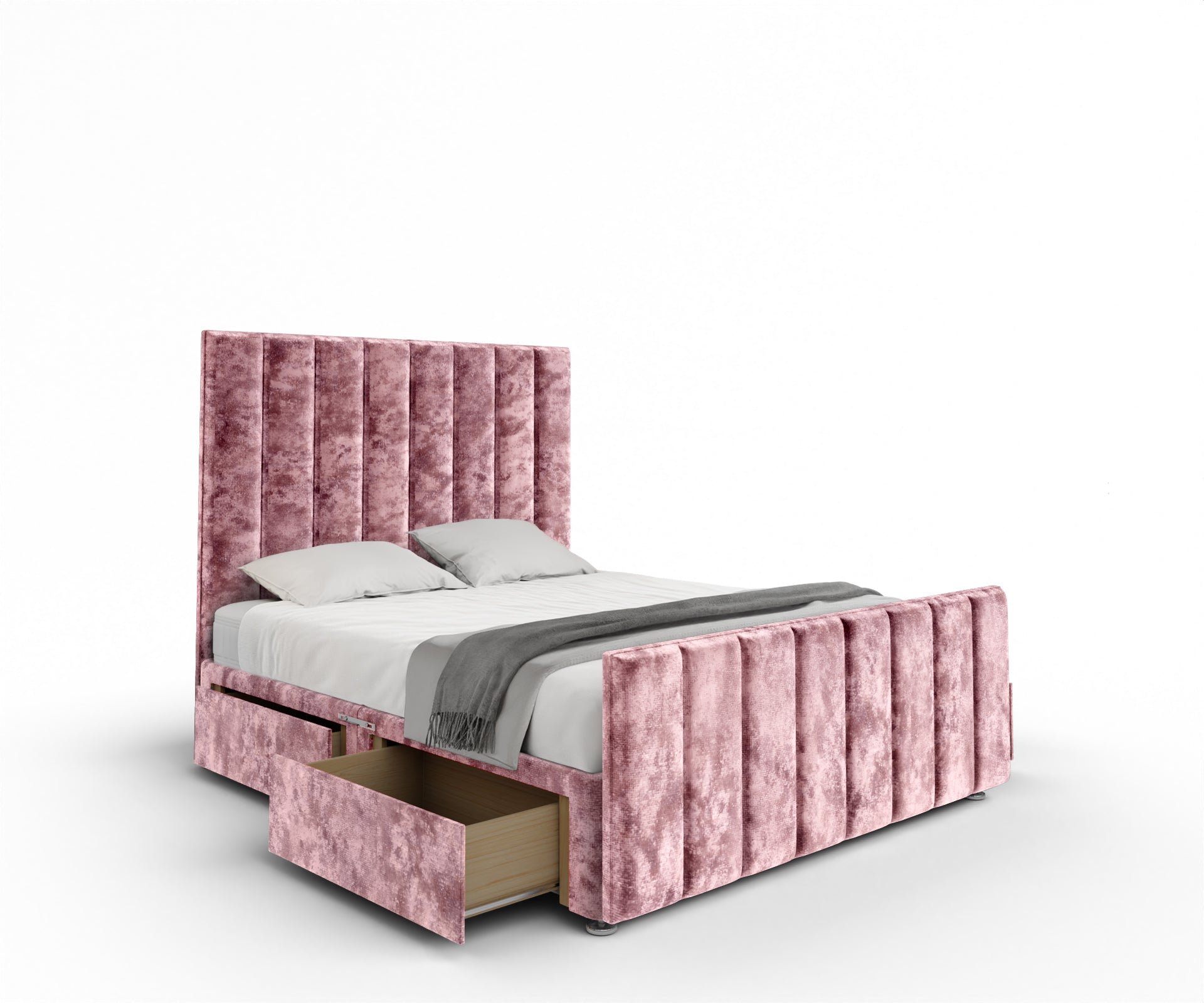 Amelia Petite Line Divan Bed Set With Footboard