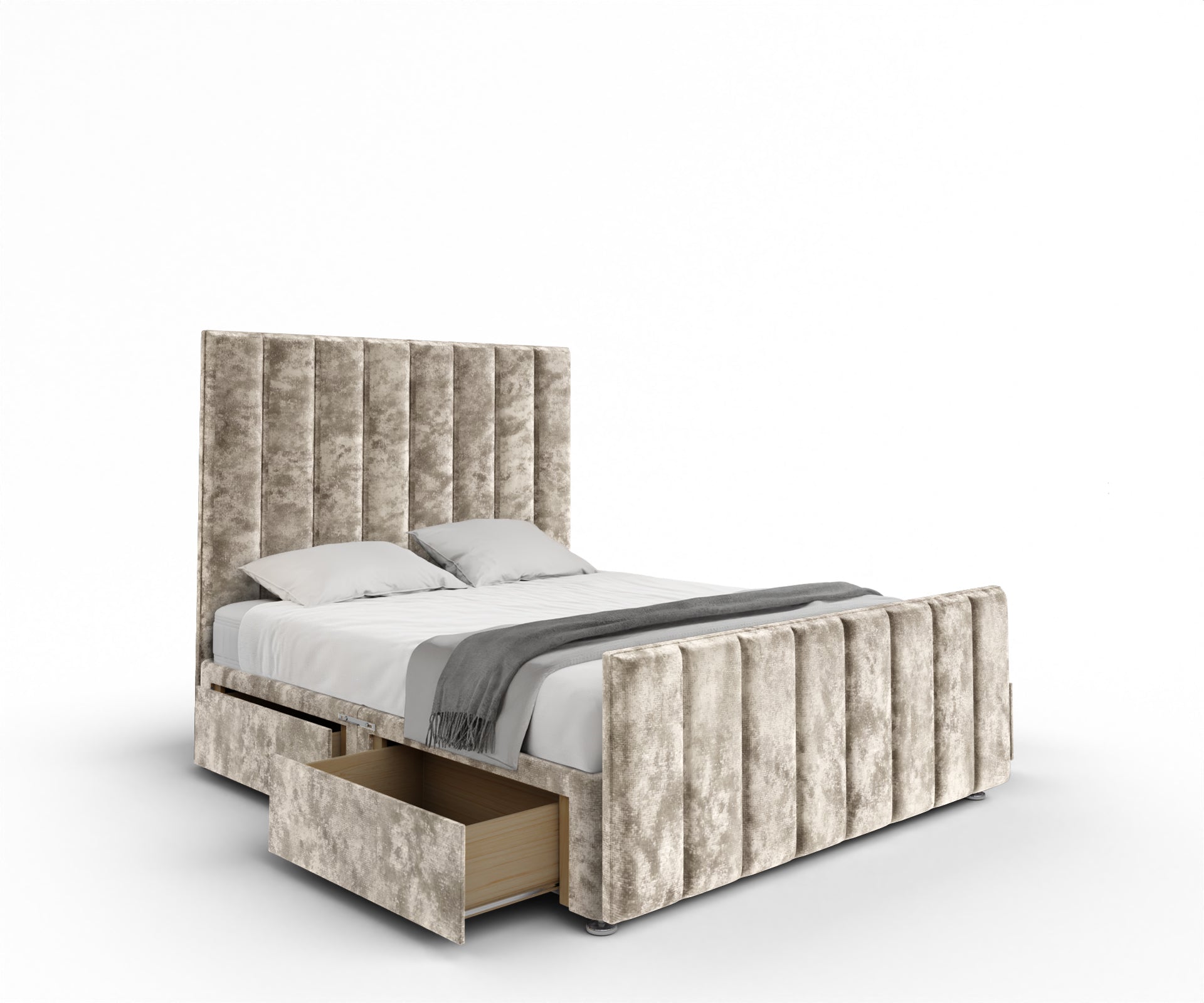 Amelia Petite Line Divan Bed Set With Footboard