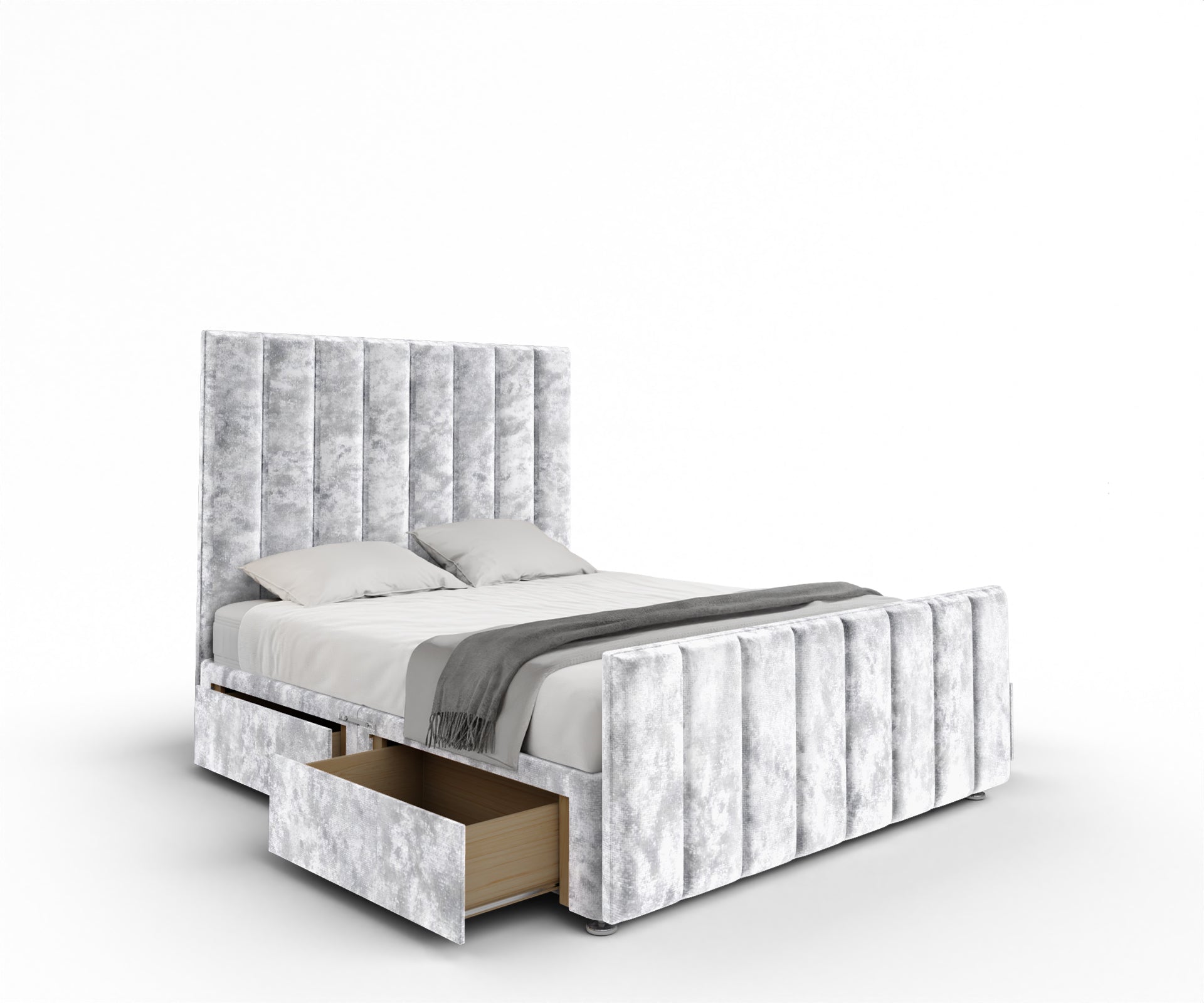 Amelia Petite Line Divan Bed Set With Footboard