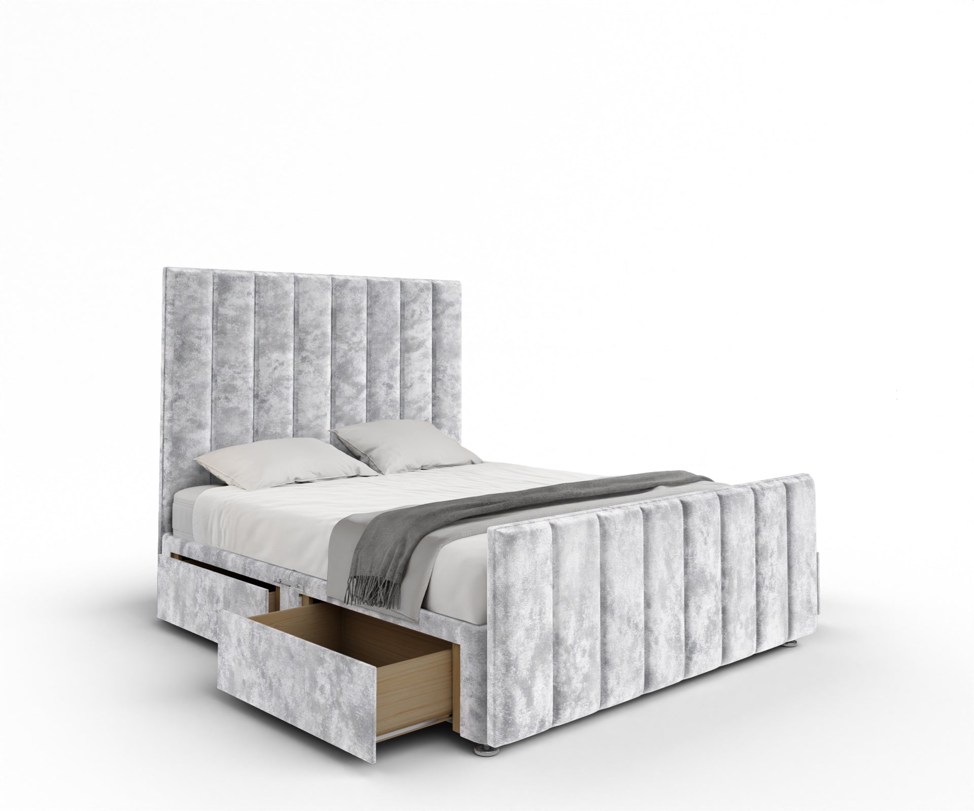 Amelia Petite Line Divan Bed Set With Footboard