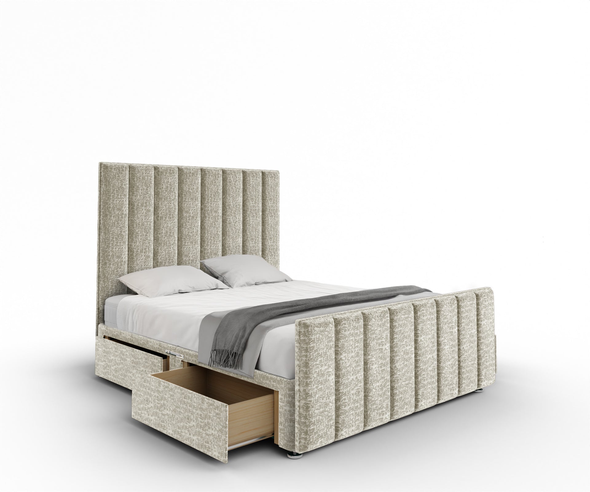 Amelia Petite Line Divan Bed Set With Footboard