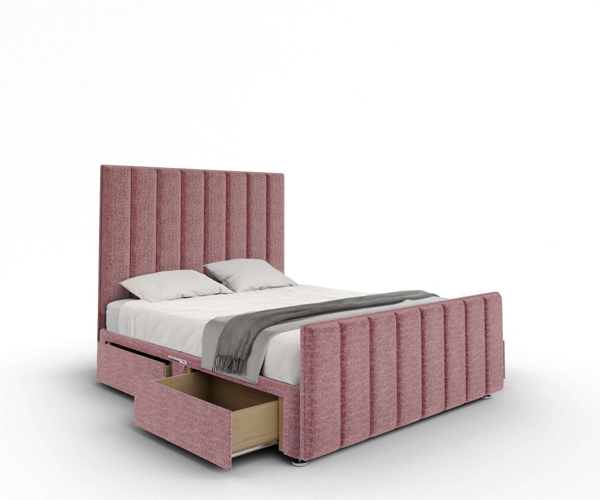 Amelia Petite Line Divan Bed Set With Footboard