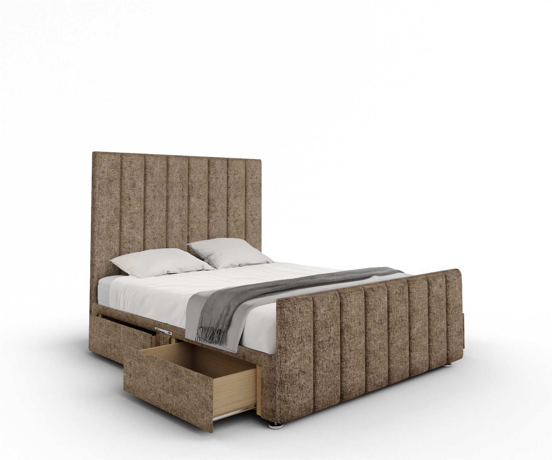 Amelia Petite Line Divan Bed Set With Footboard