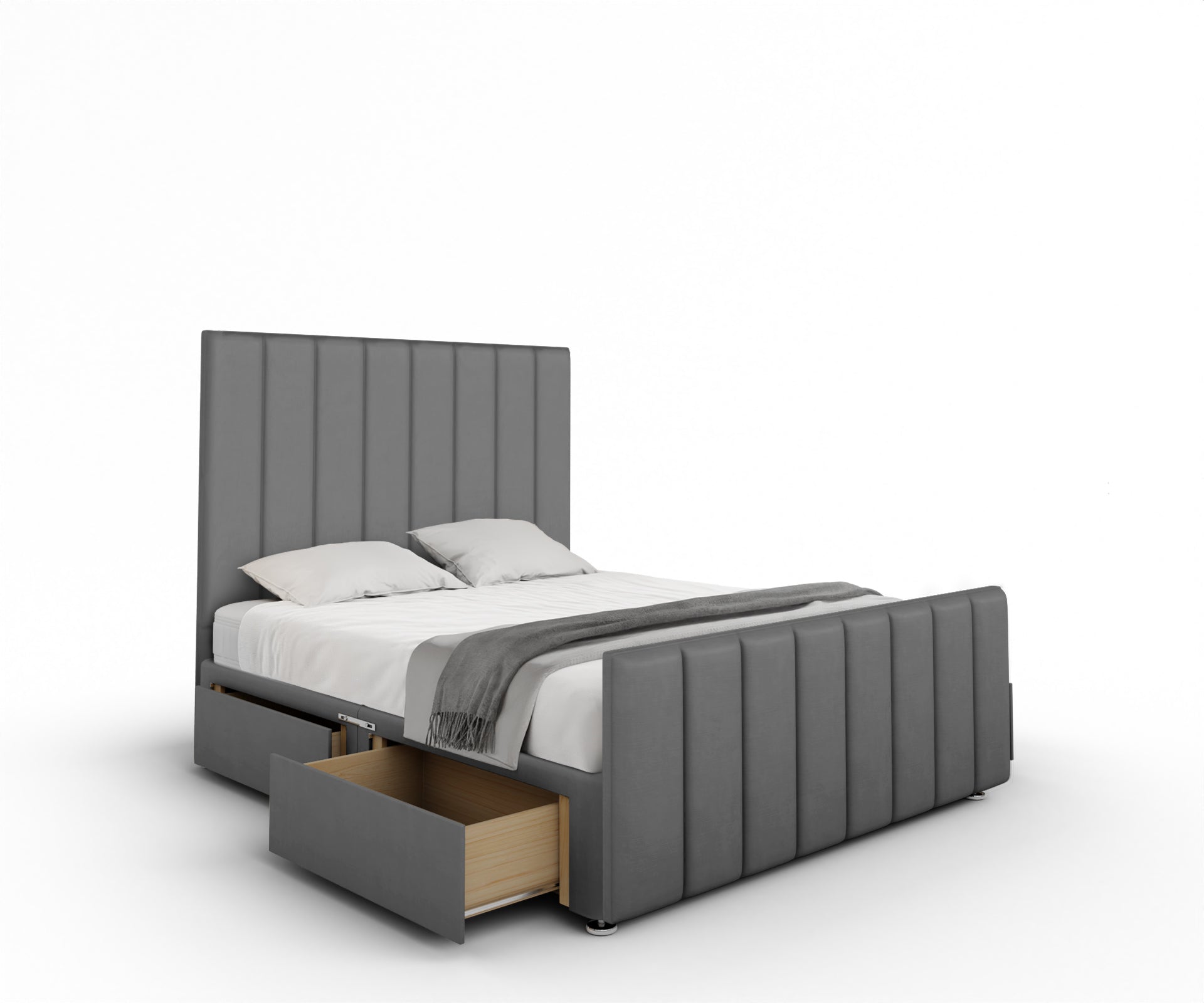 Amelia Petite Line Divan Bed Set With Footboard