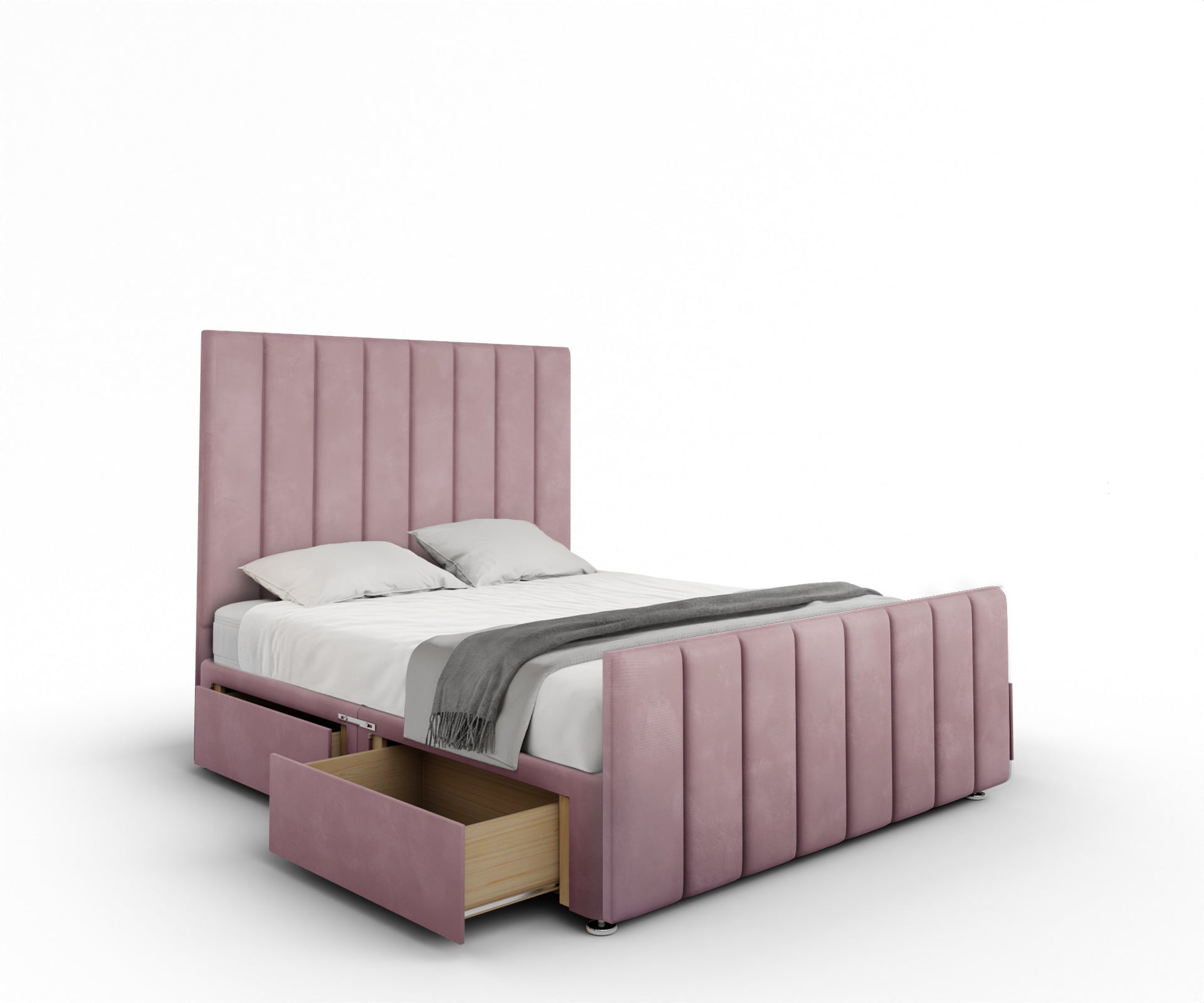 Amelia Petite Line Divan Bed Set With Footboard