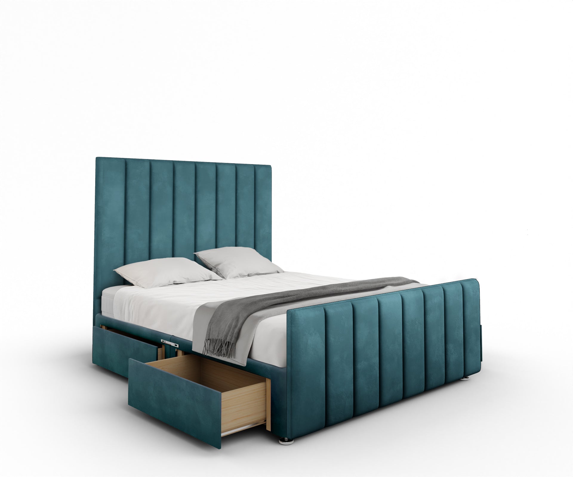 Amelia Petite Line Divan Bed Set With Footboard