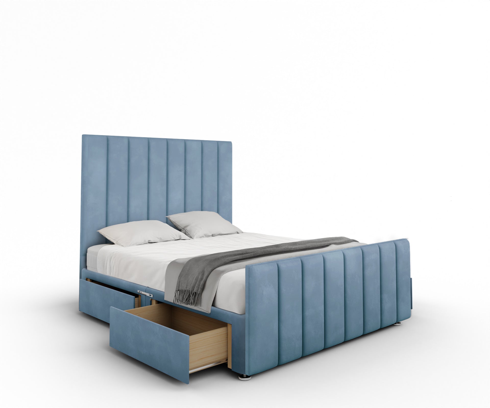 Amelia Petite Line Divan Bed Set With Footboard