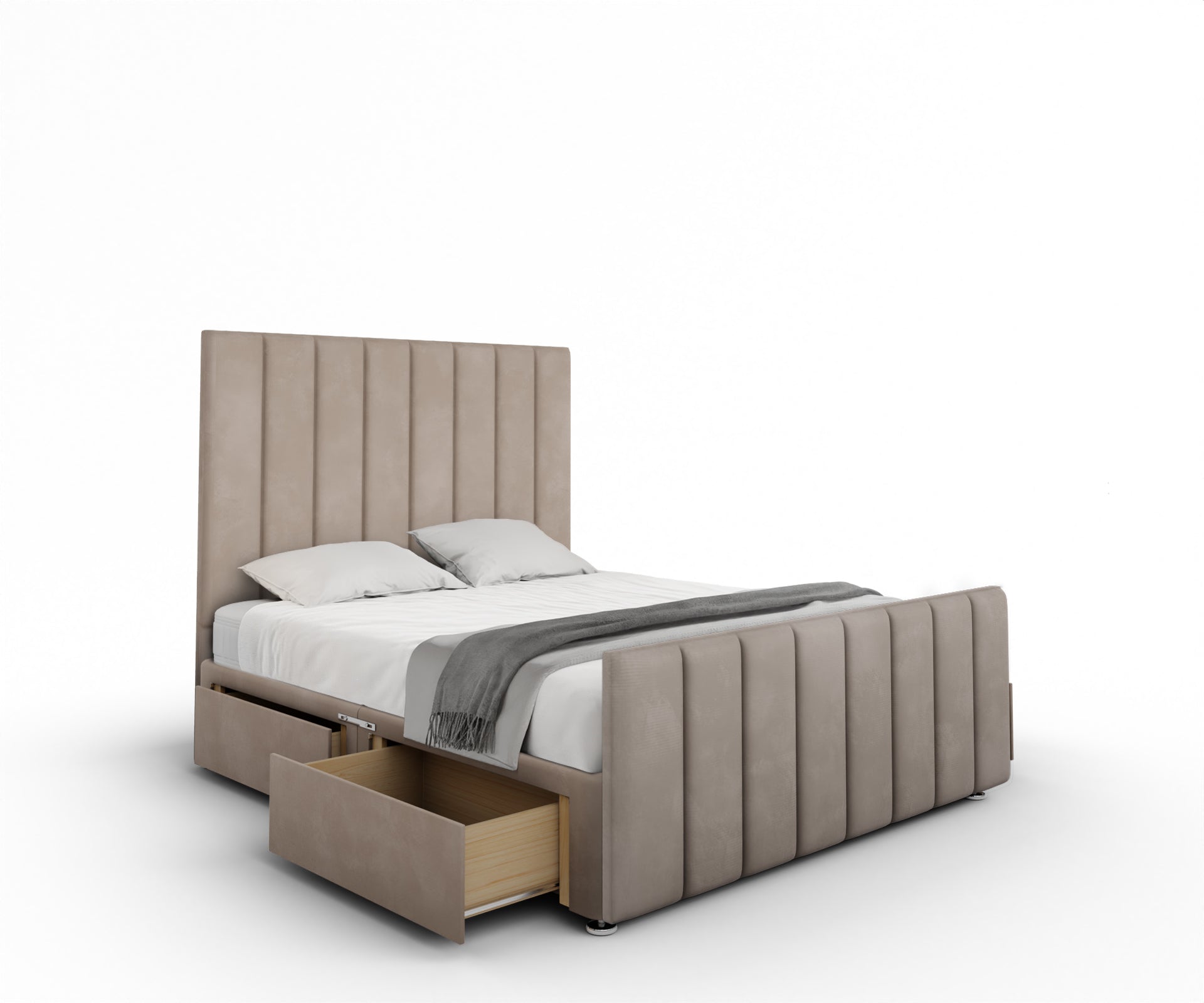 Amelia Petite Line Divan Bed Set With Footboard