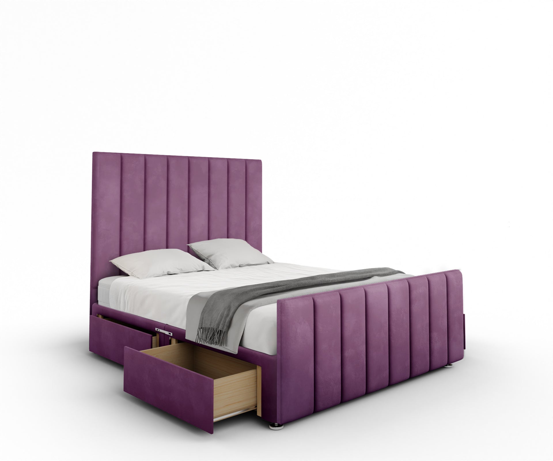 Amelia Petite Line Divan Bed Set With Footboard