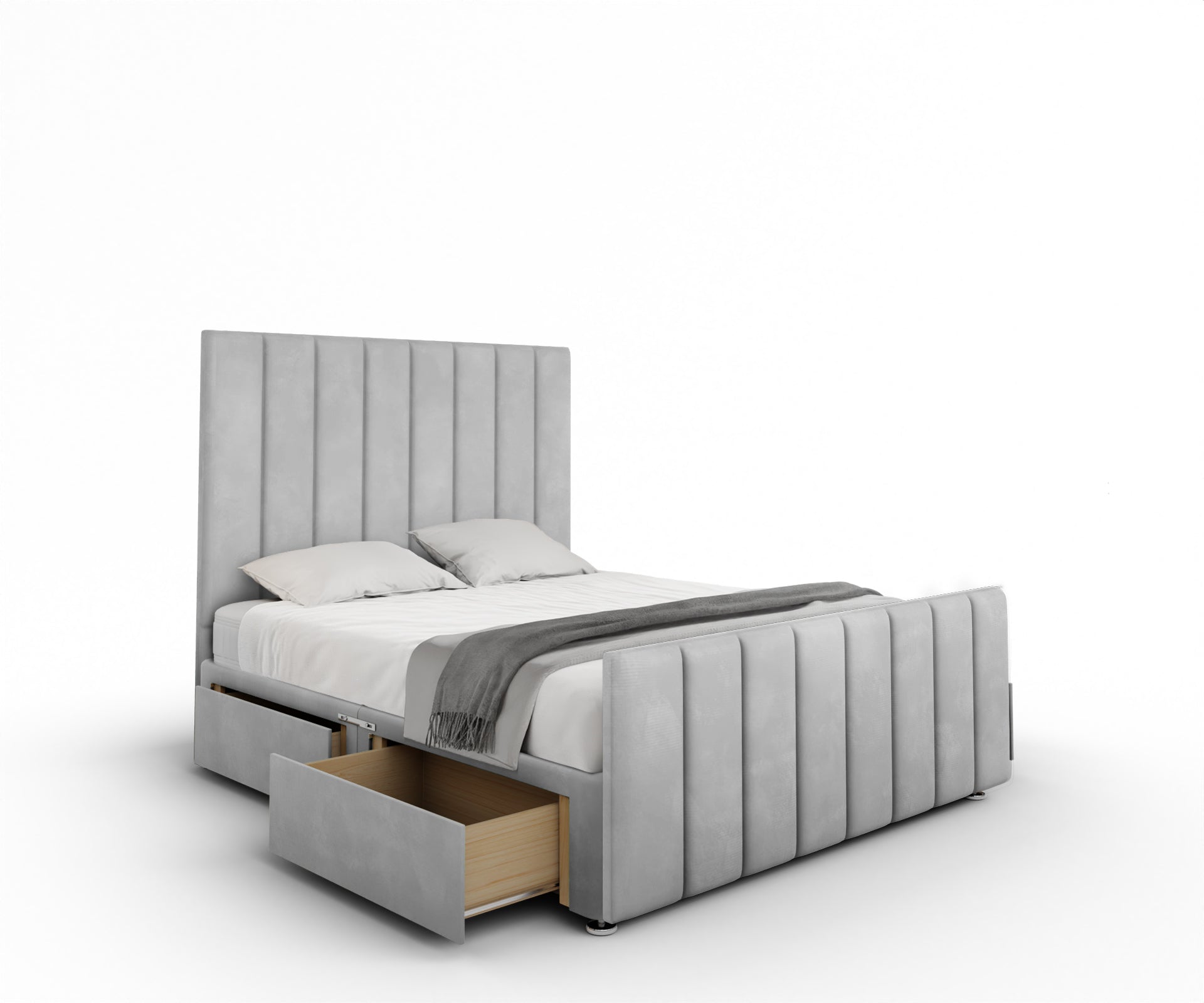 Amelia Petite Line Divan Bed Set With Footboard