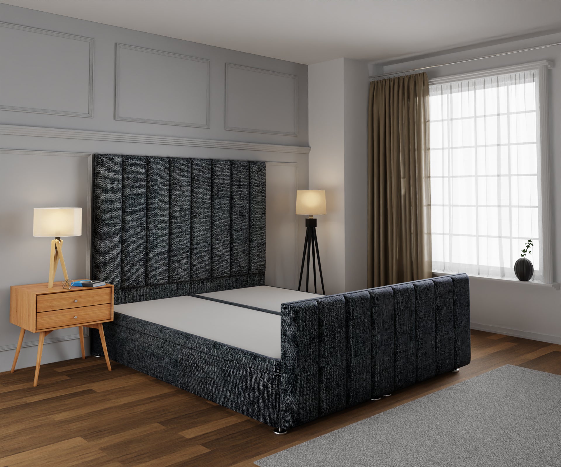Amelia Petite Line Ottoman Storage Divan Bed Base And Headboard With Footboard