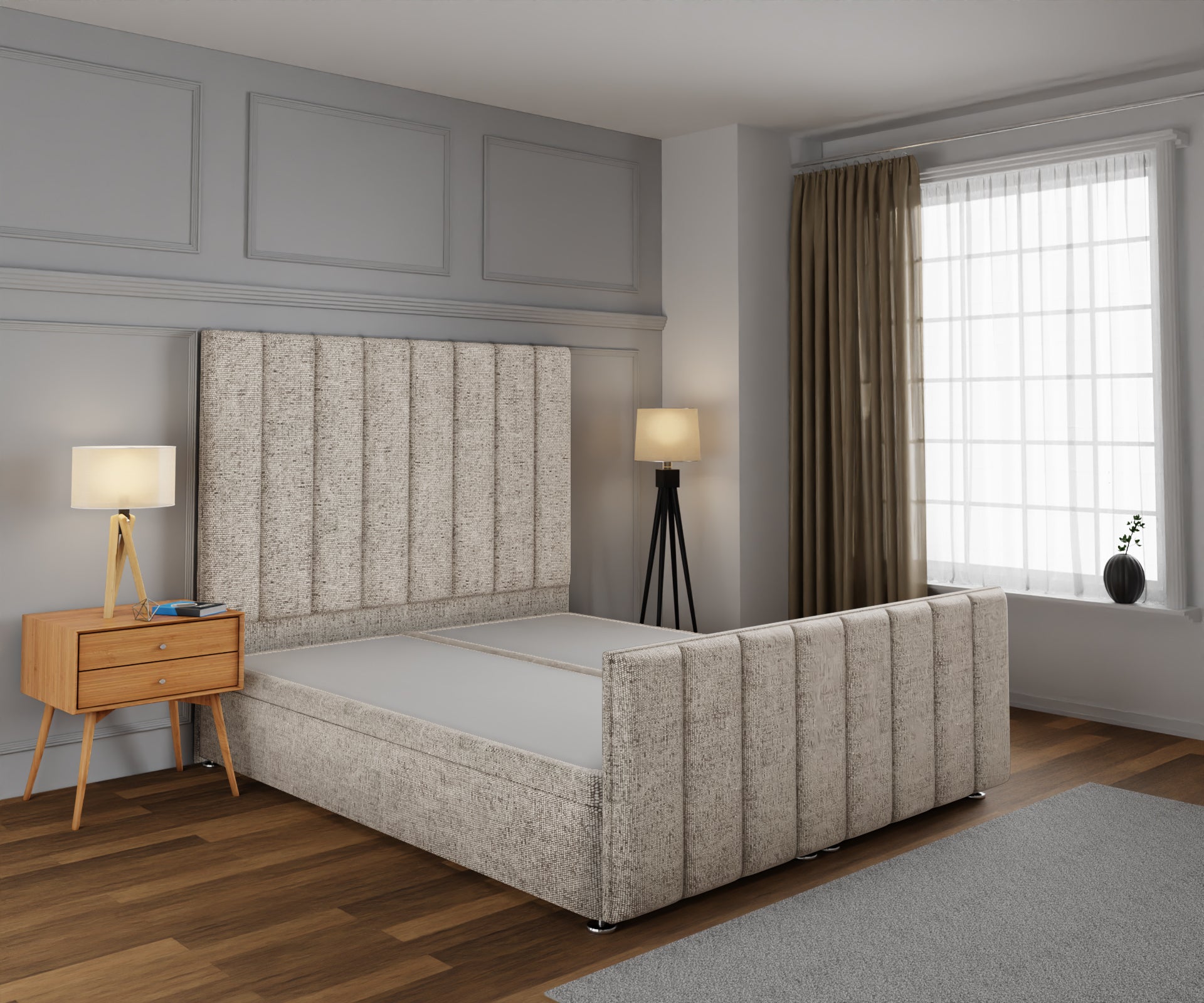 Amelia Petite Line Ottoman Storage Divan Bed Base And Headboard With Footboard