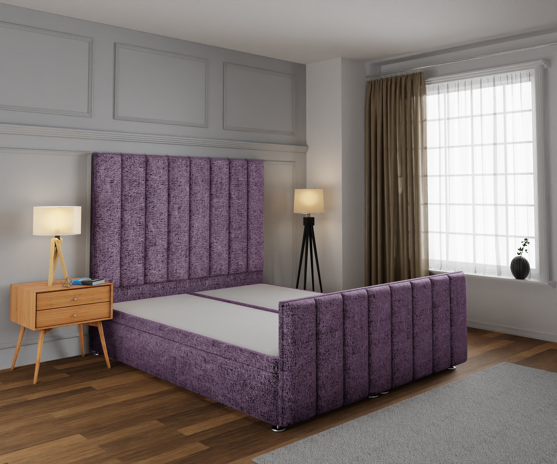 Amelia Petite Line Ottoman Storage Divan Bed Base And Headboard With Footboard