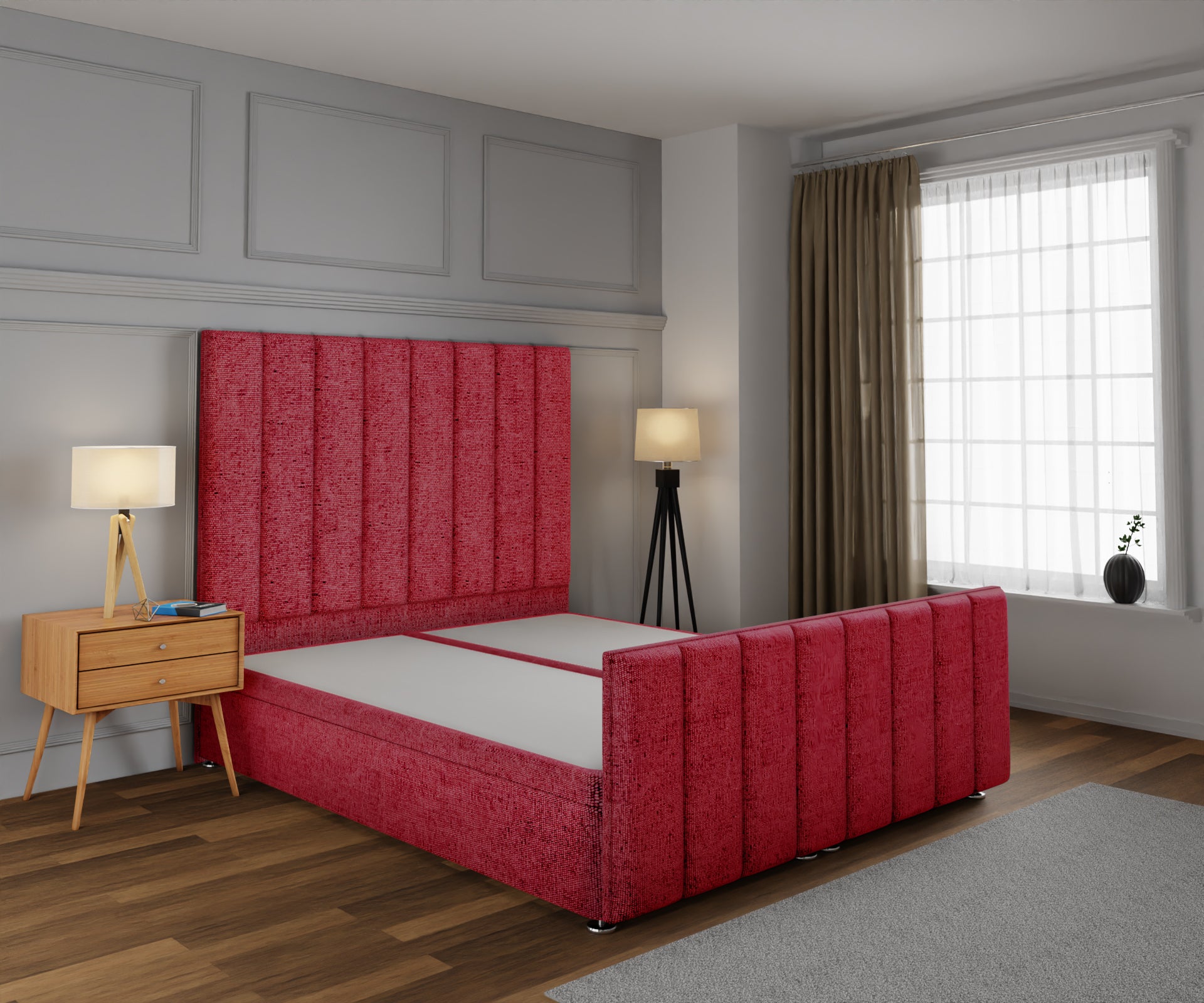 Amelia Petite Line Ottoman Storage Divan Bed Base And Headboard With Footboard