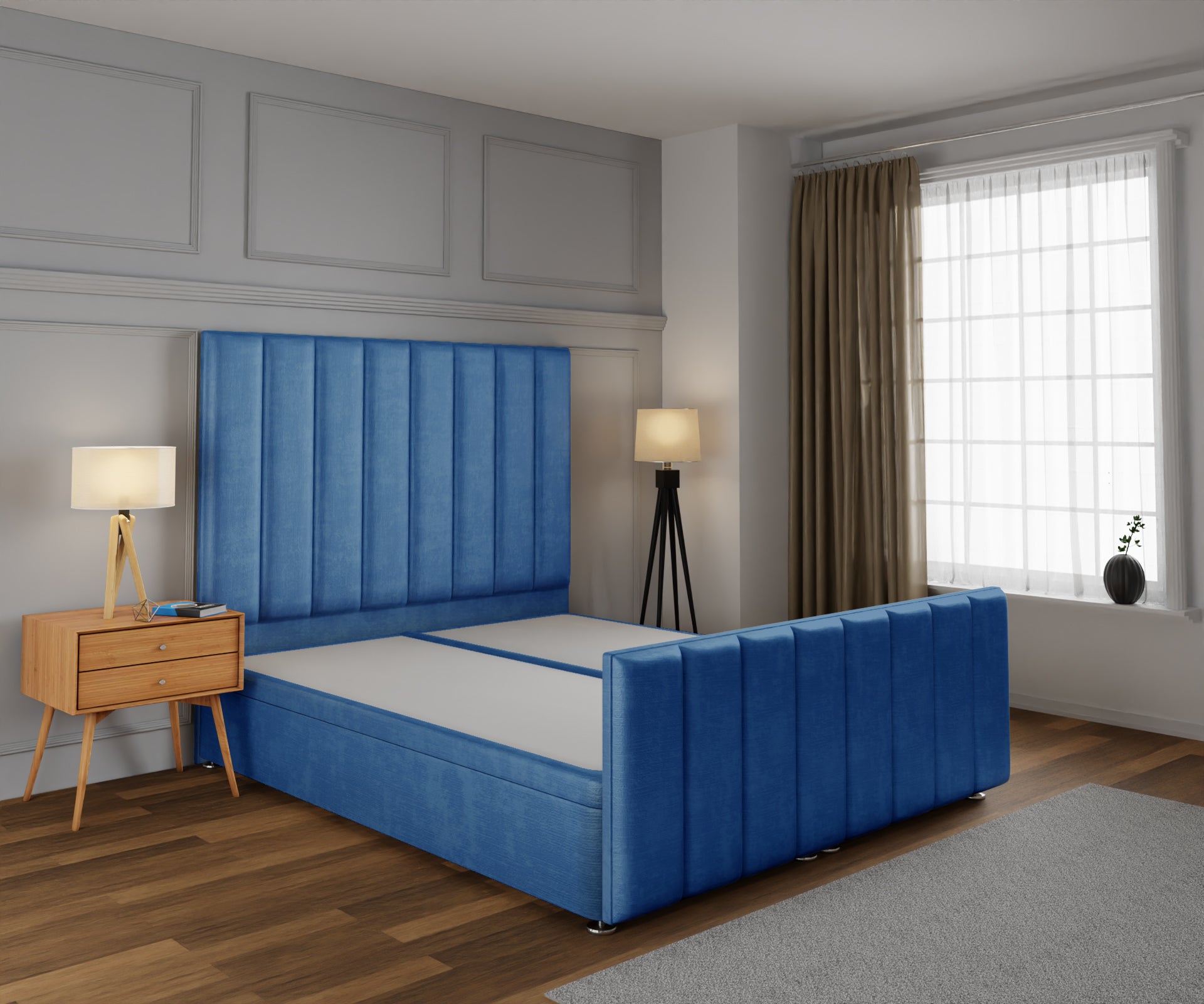 Amelia Petite Line Ottoman Storage Divan Bed Base And Headboard With Footboard