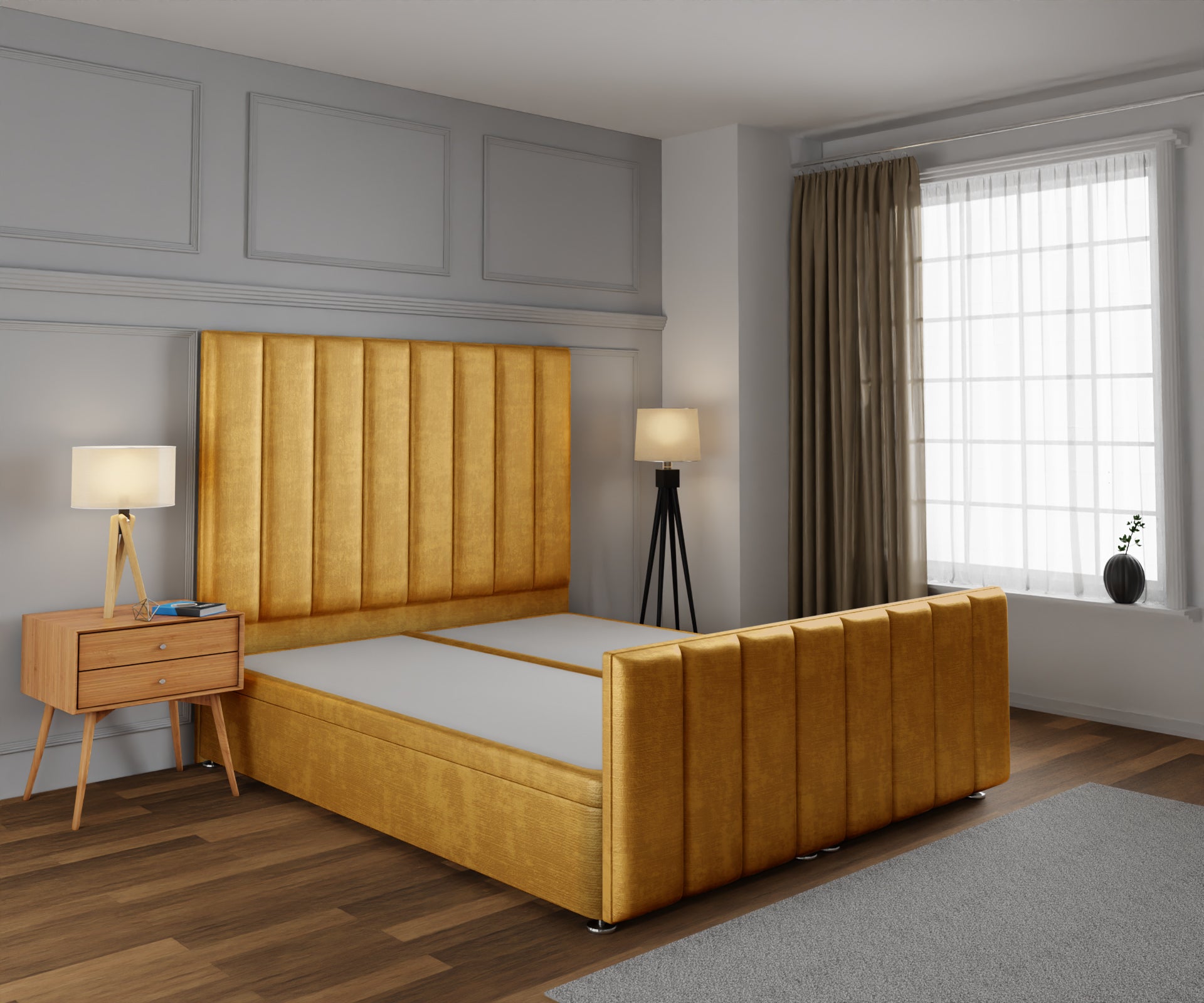 Amelia Petite Line Ottoman Storage Divan Bed Base And Headboard With Footboard