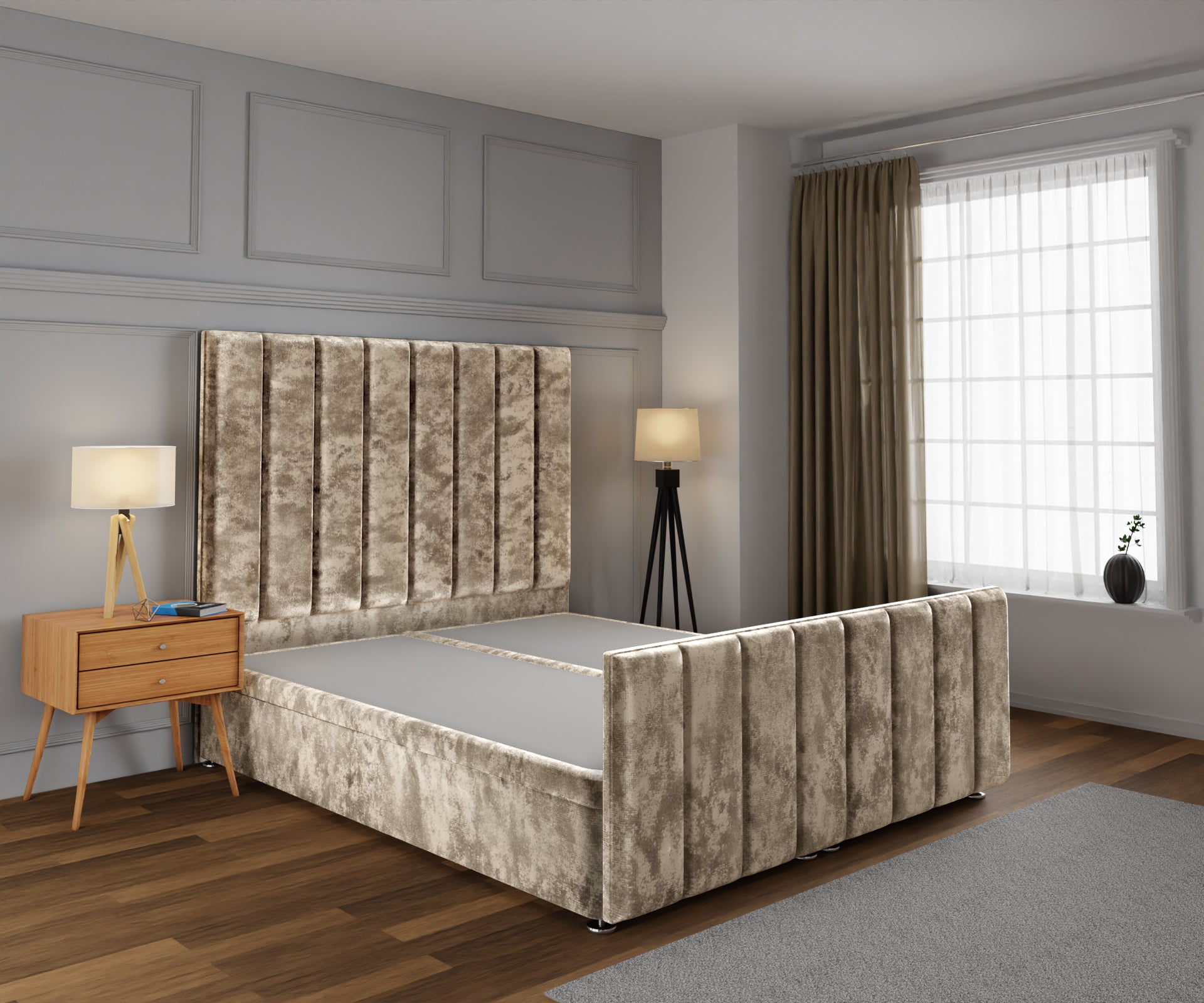Amelia Petite Line Ottoman Storage Divan Bed Base And Headboard With Footboard