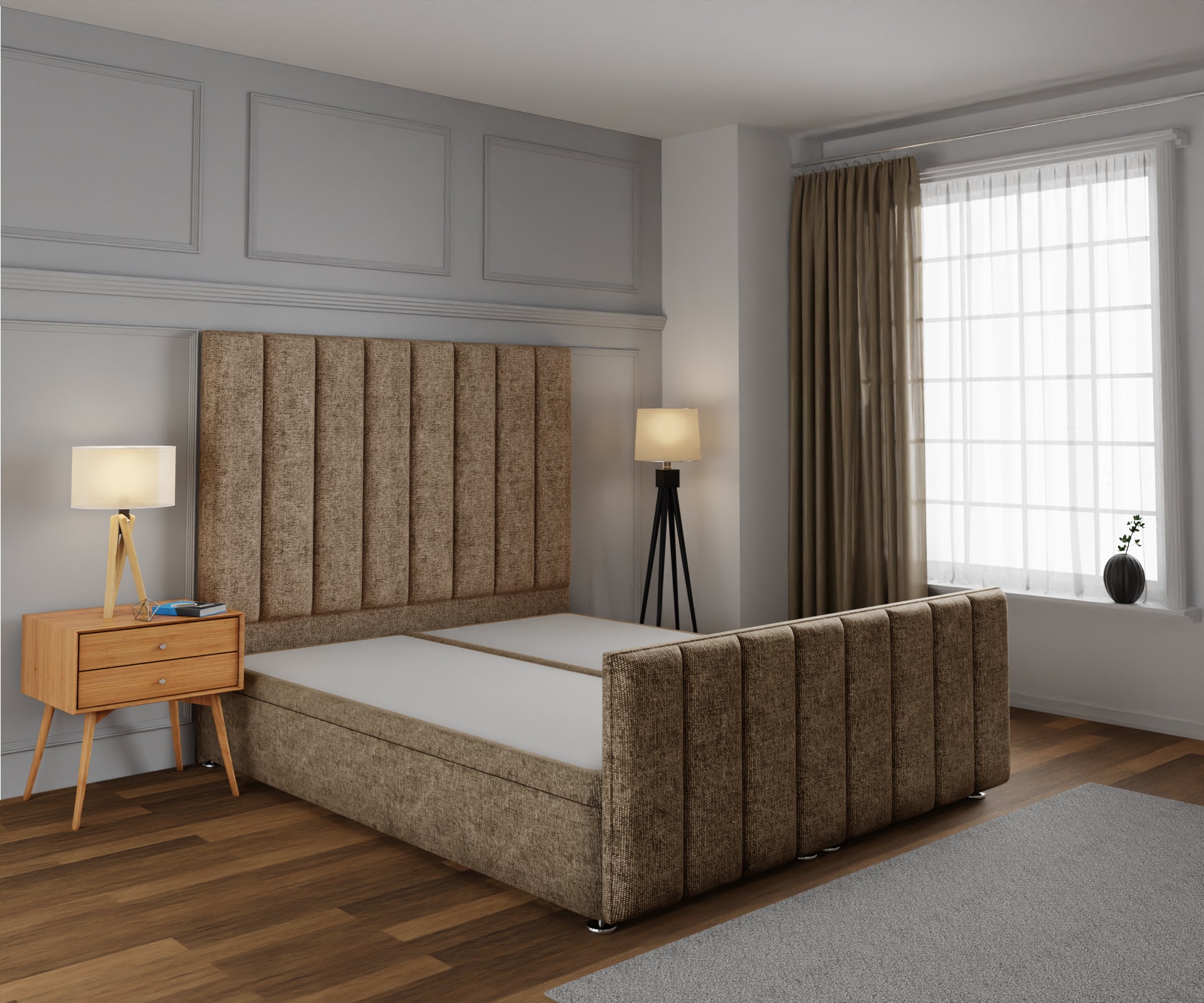 Amelia Petite Line Ottoman Storage Divan Bed Base And Headboard With Footboard