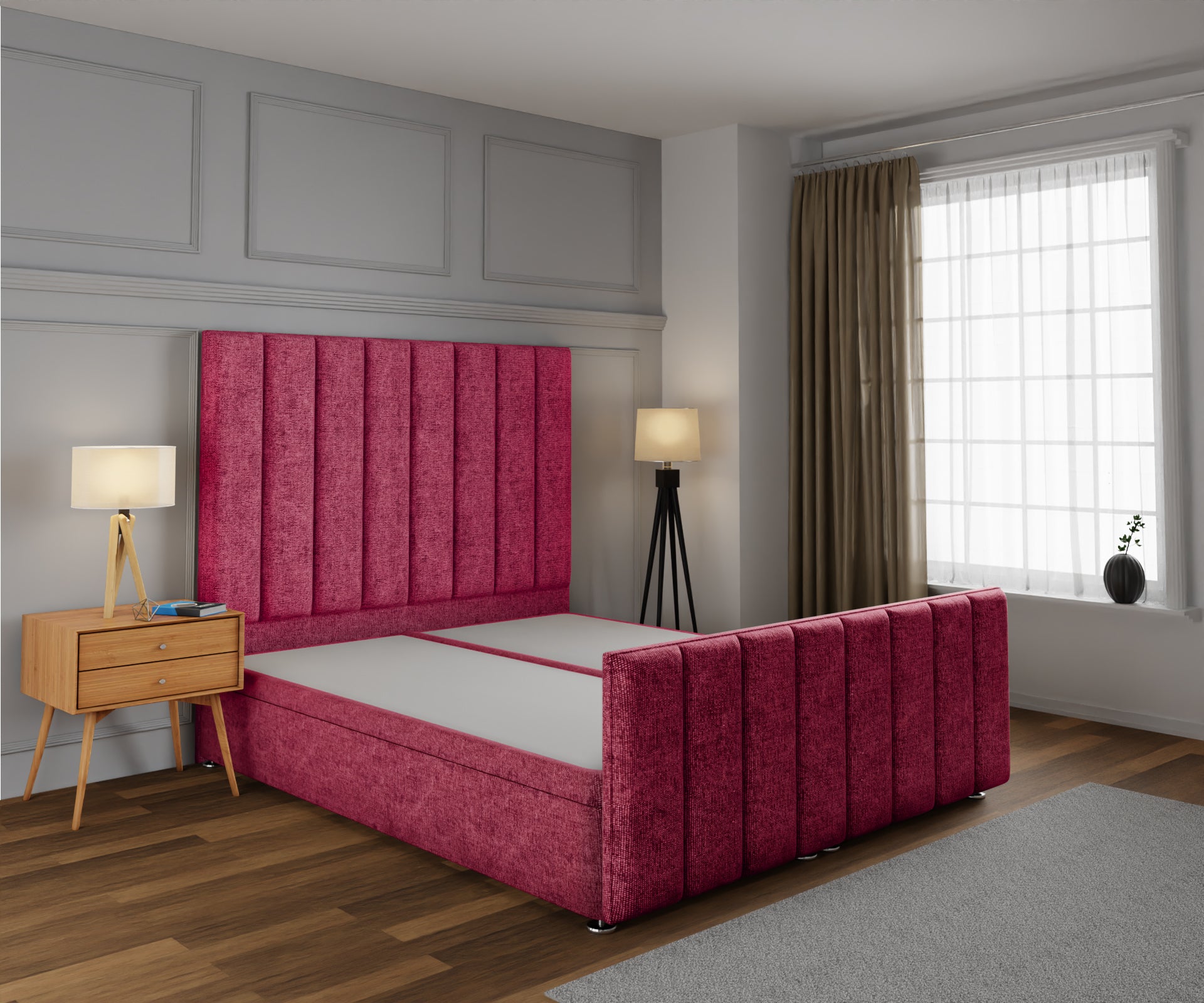 Amelia Petite Line Ottoman Storage Divan Bed Base And Headboard With Footboard