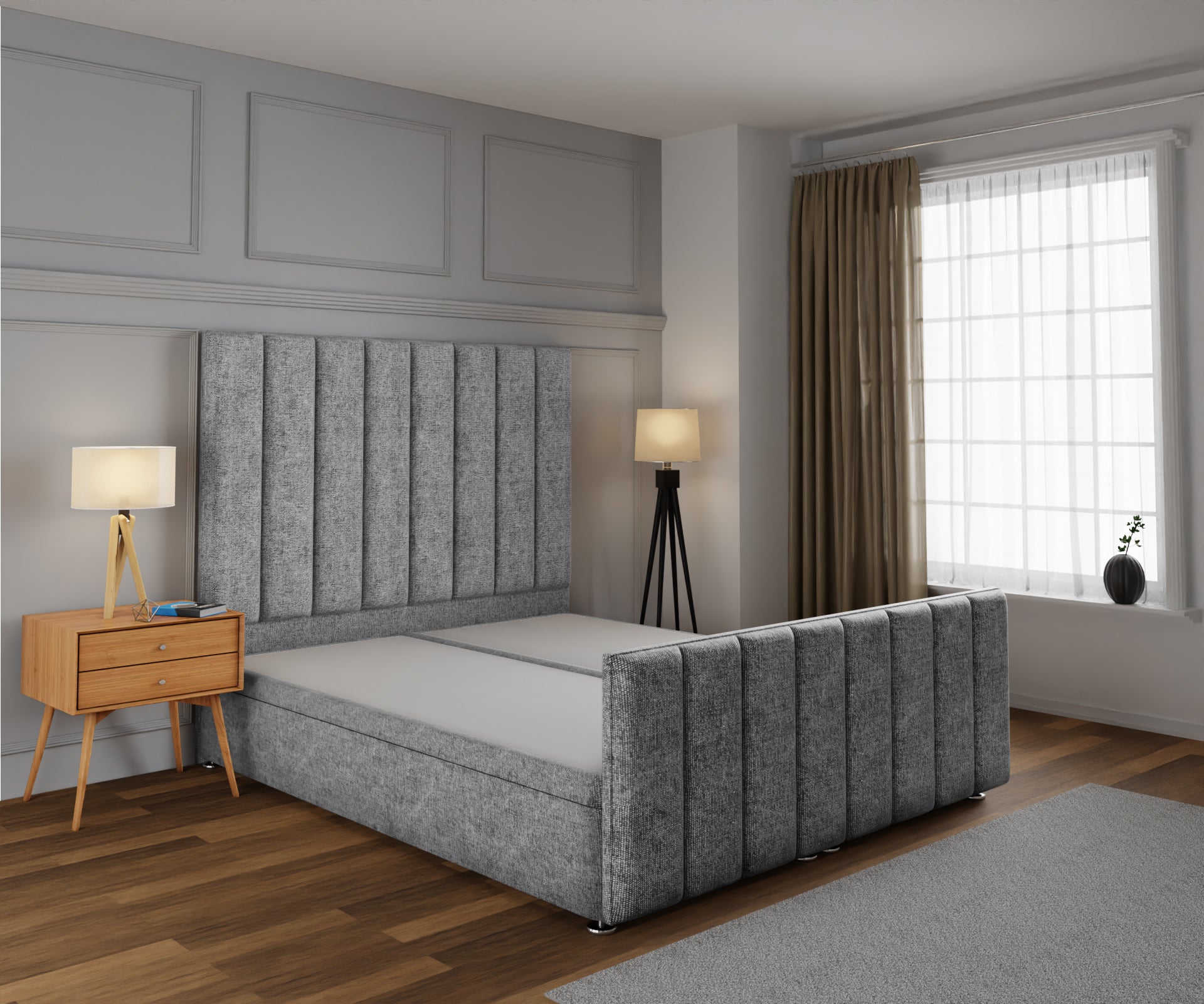 Amelia Petite Line Ottoman Storage Divan Bed Base And Headboard With Footboard
