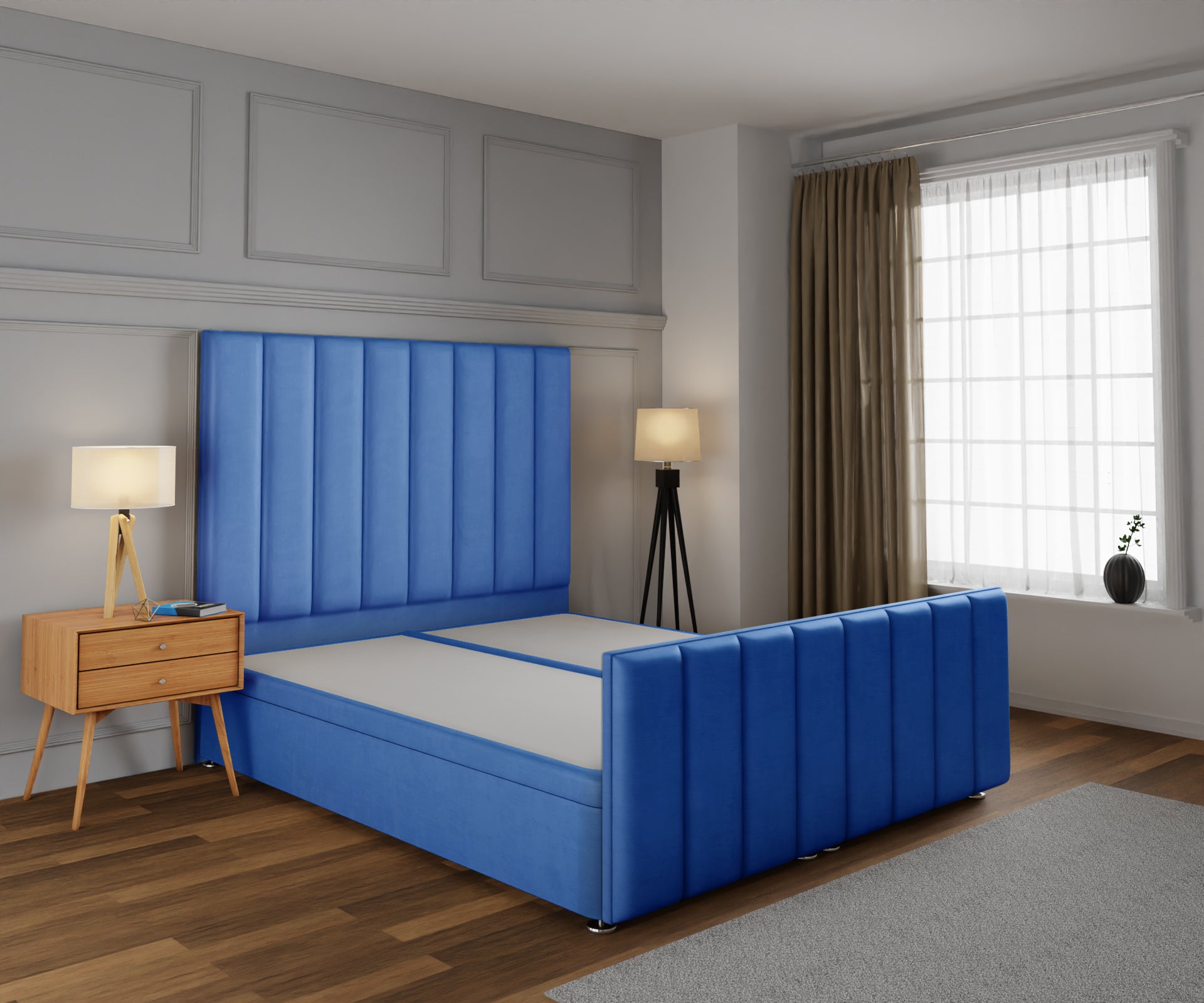 Amelia Petite Line Ottoman Storage Divan Bed Base And Headboard With Footboard
