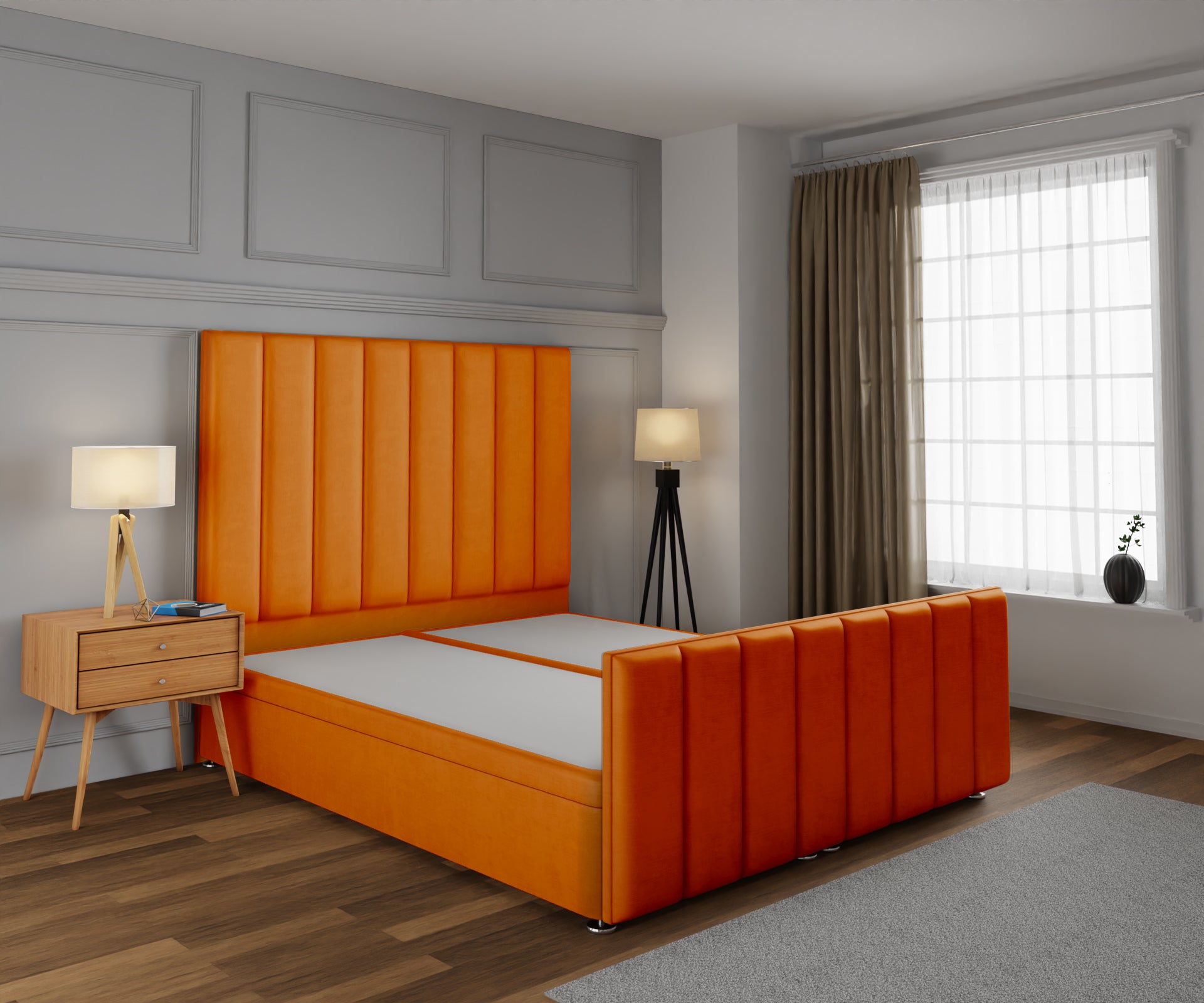 Amelia Petite Line Ottoman Storage Divan Bed Base And Headboard With Footboard