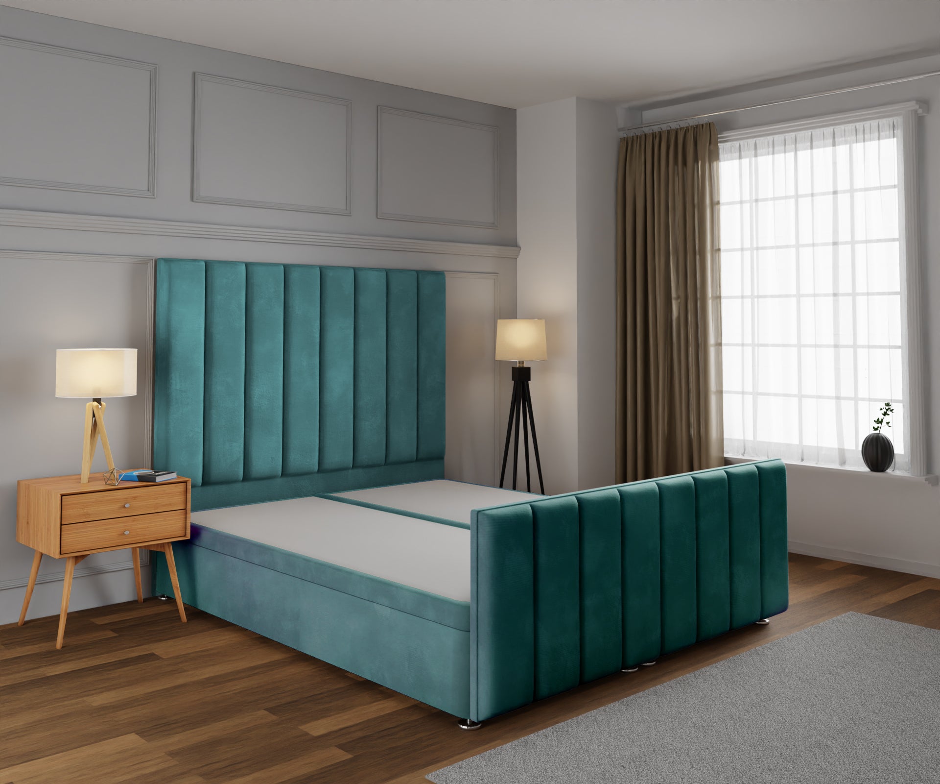 Amelia Petite Line Ottoman Storage Divan Bed Base And Headboard With Footboard