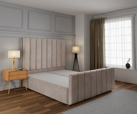 Amelia Petite Line Ottoman Storage Divan Bed Base And Headboard With Footboard