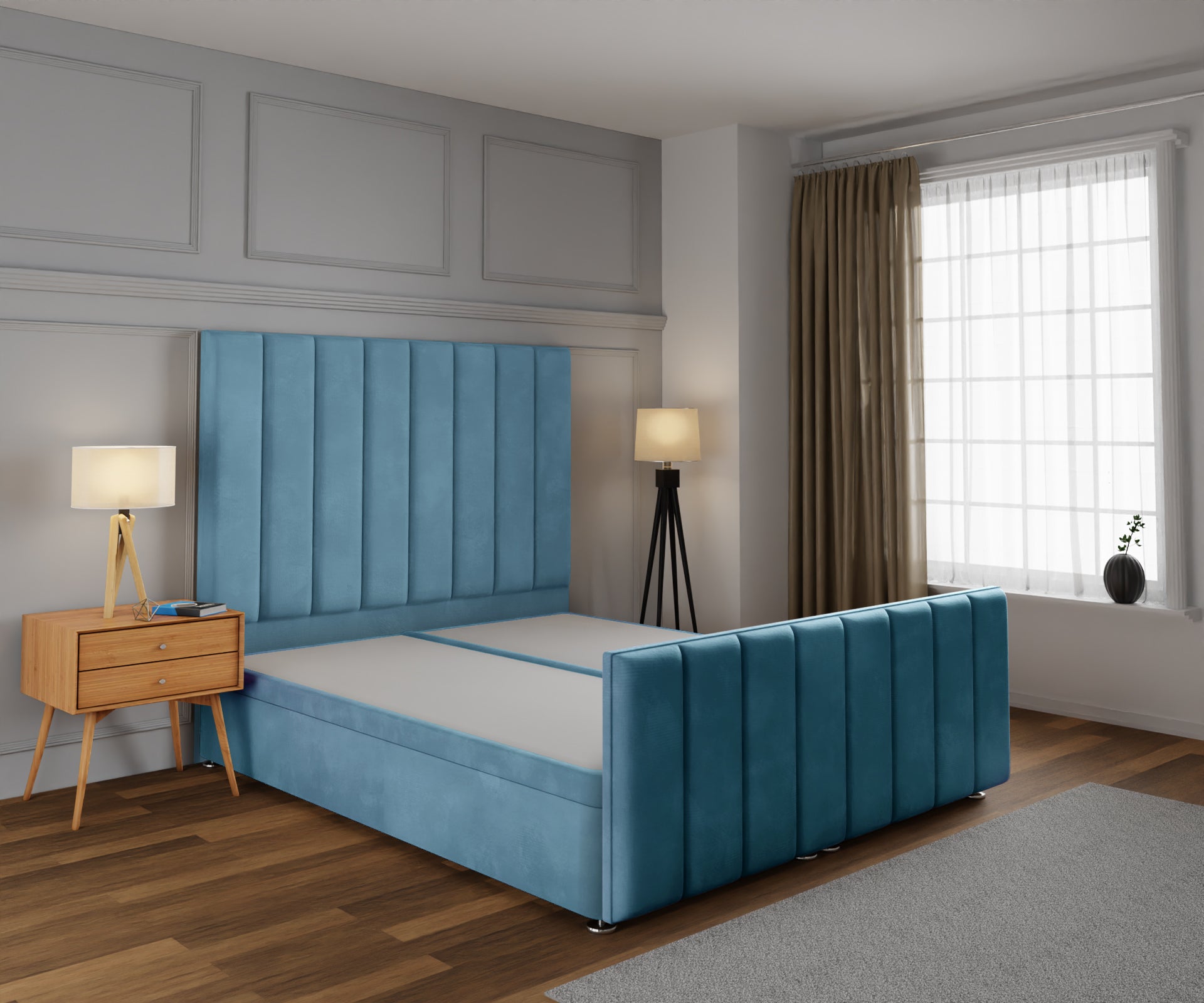 Amelia Petite Line Ottoman Storage Divan Bed Base And Headboard With Footboard