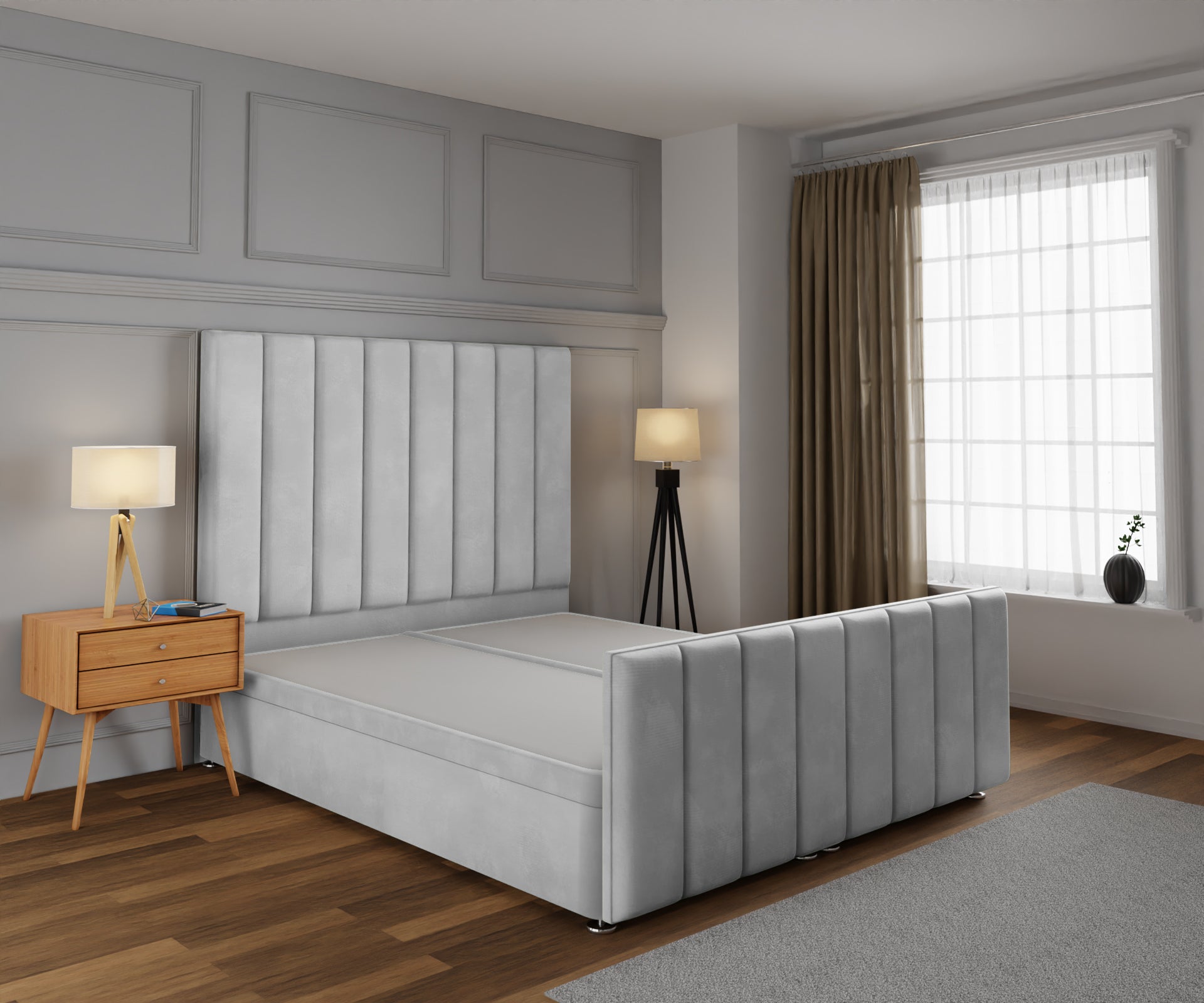 Amelia Petite Line Ottoman Storage Divan Bed Base And Headboard With Footboard
