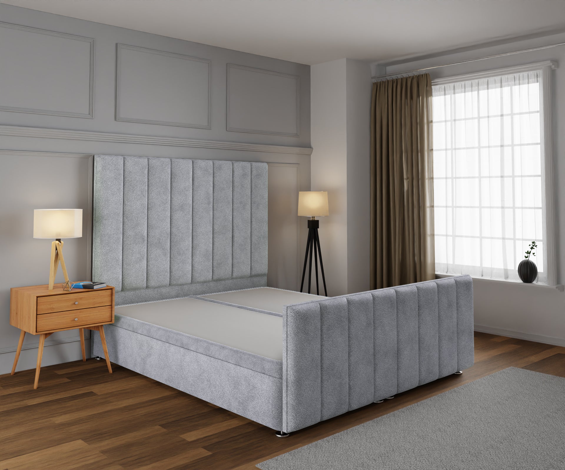 Amelia Petite Line Ottoman Storage Divan Bed Base And Headboard With Footboard