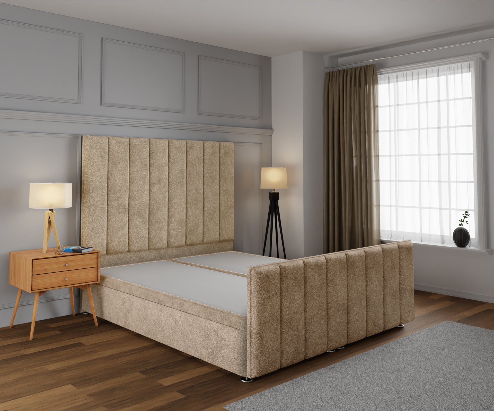 Amelia Petite Line Ottoman Storage Divan Bed Base And Headboard With Footboard
