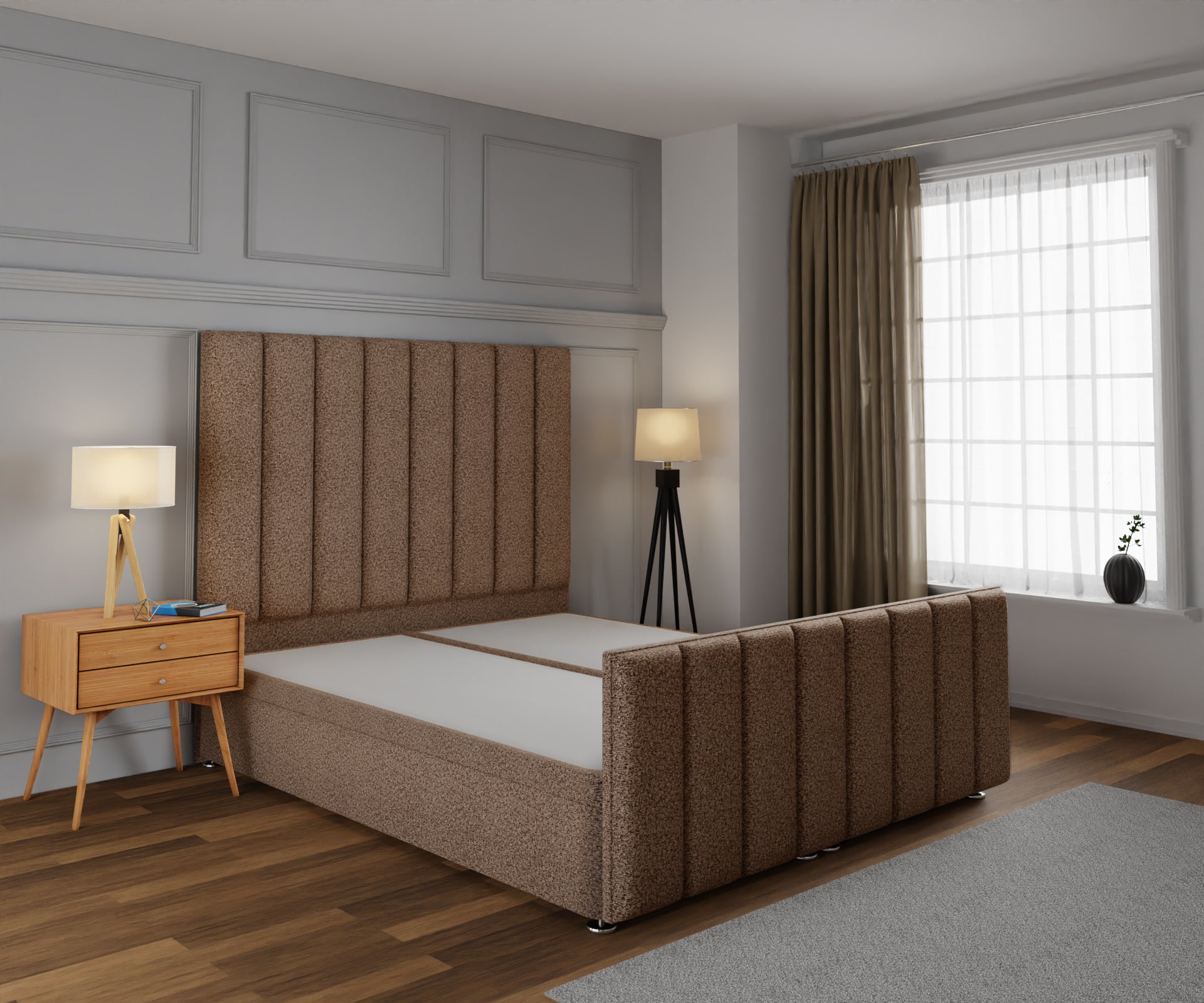 Amelia Petite Line Ottoman Storage Divan Bed Base And Headboard With Footboard