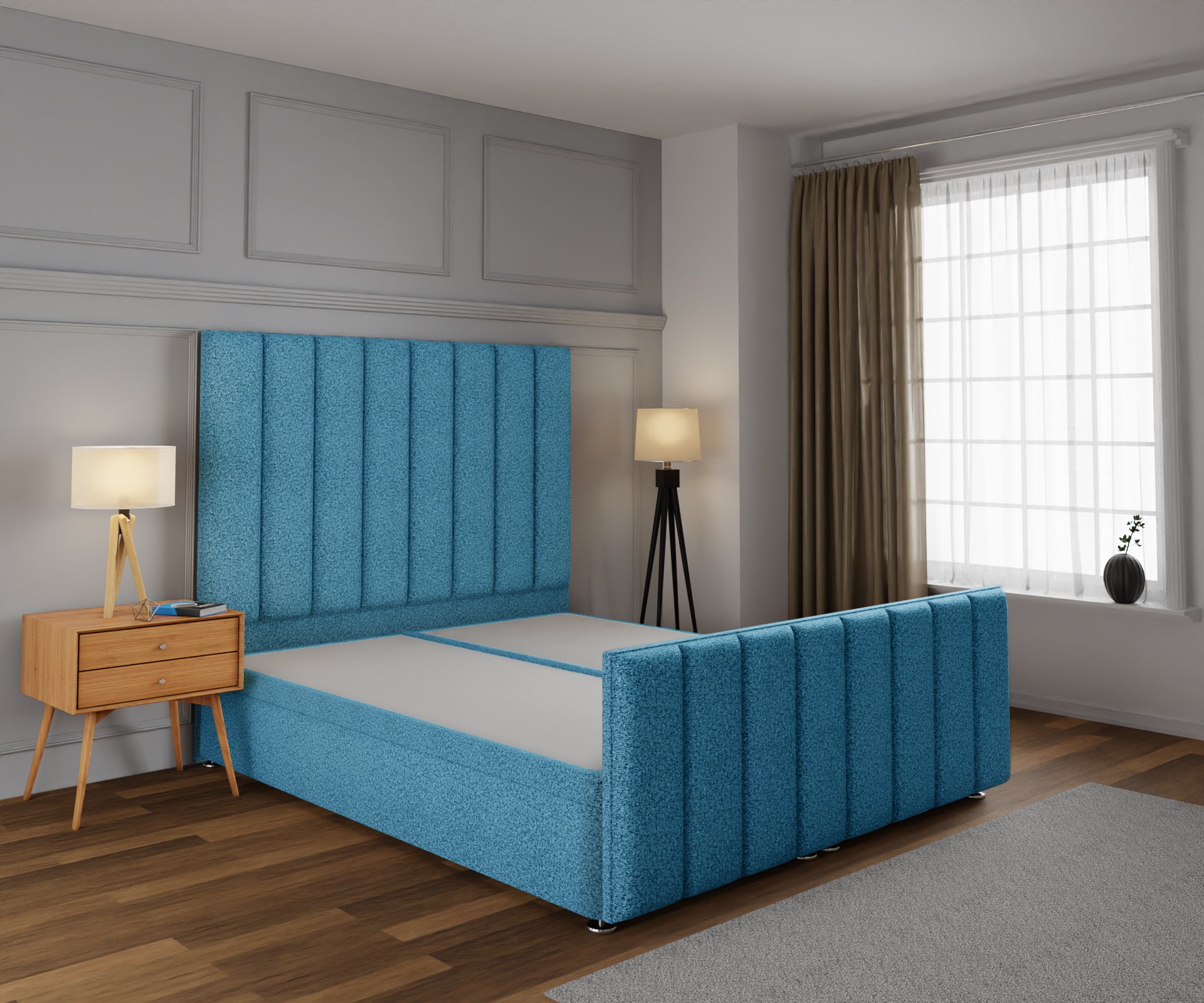 Amelia Petite Line Ottoman Storage Divan Bed Base And Headboard With Footboard