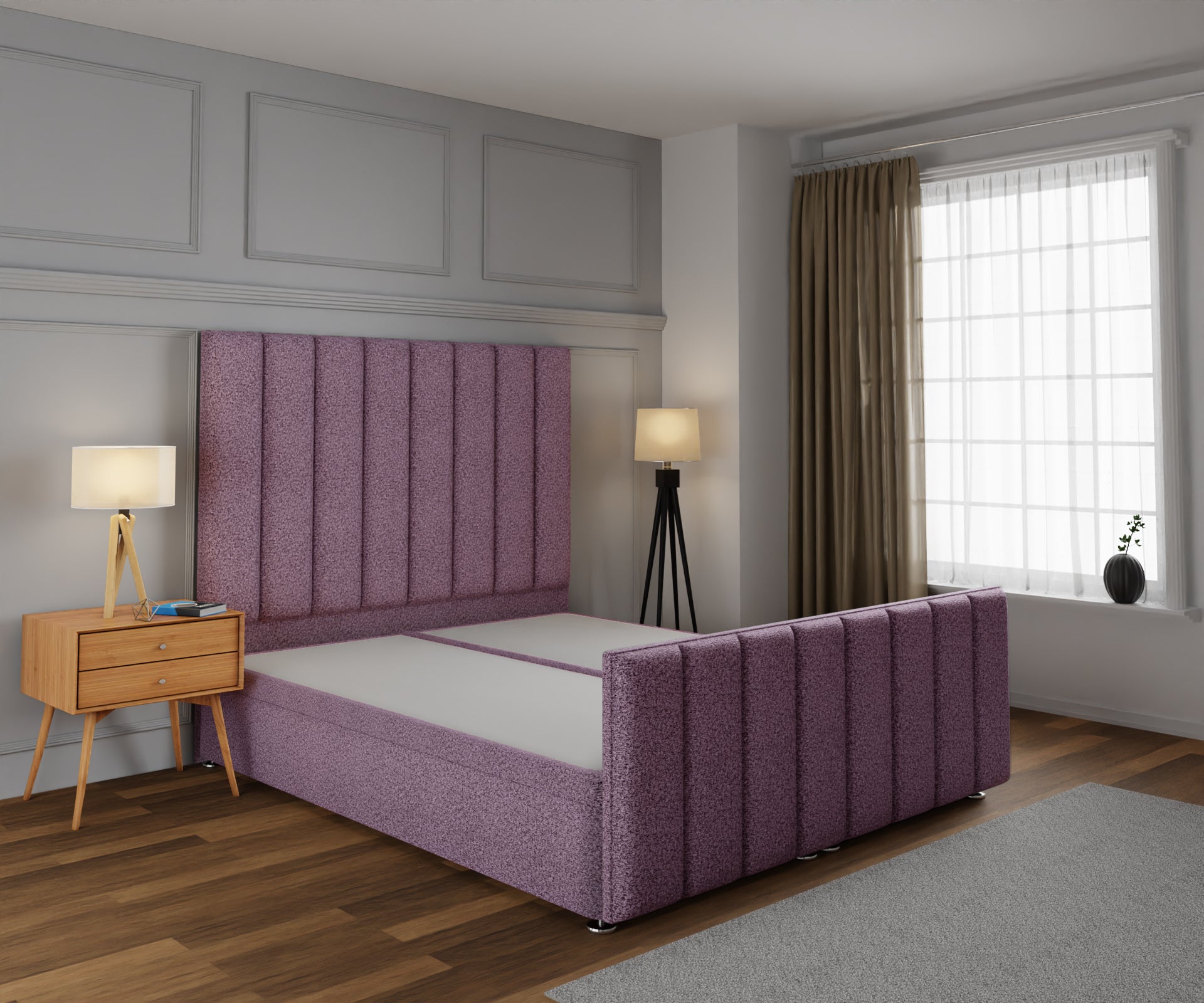 Amelia Petite Line Ottoman Storage Divan Bed Base And Headboard With Footboard