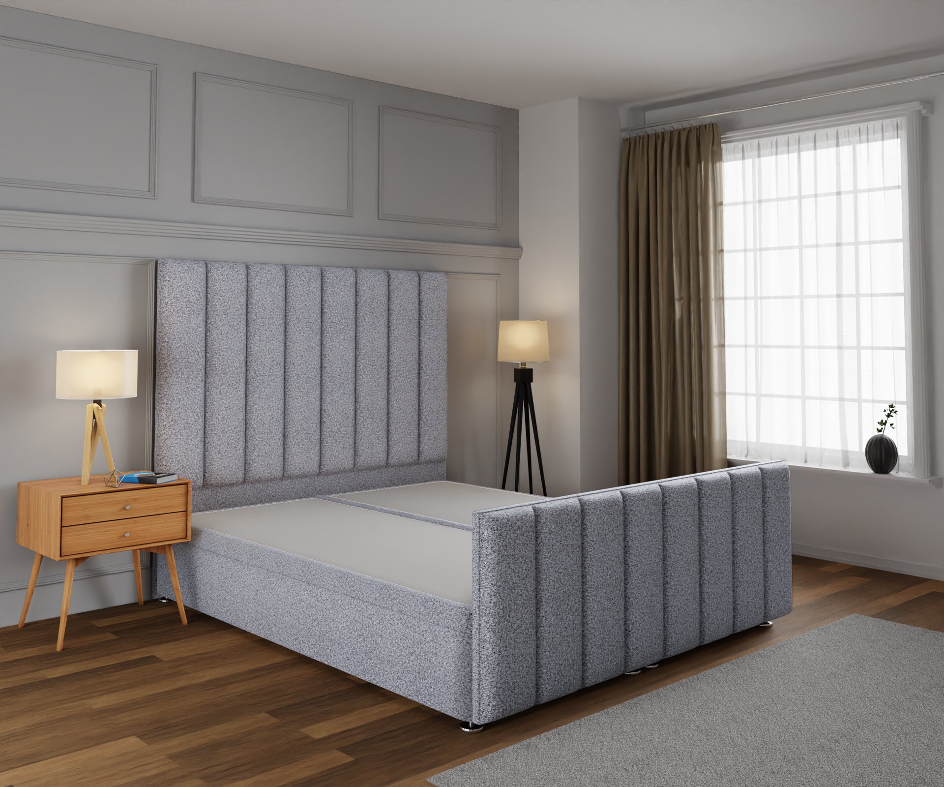 Amelia Petite Line Ottoman Storage Divan Bed Base And Headboard With Footboard