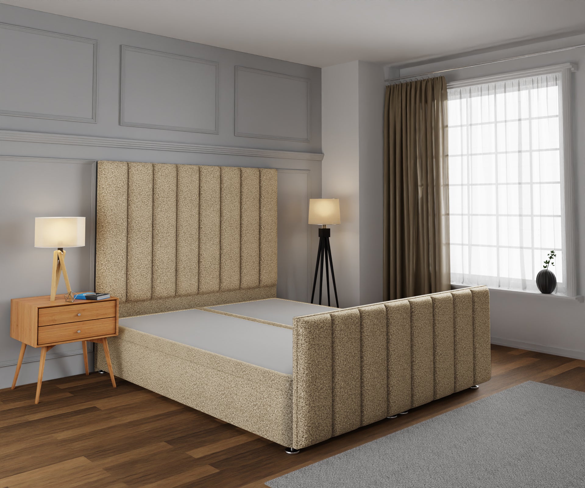 Amelia Petite Line Ottoman Storage Divan Bed Base And Headboard With Footboard