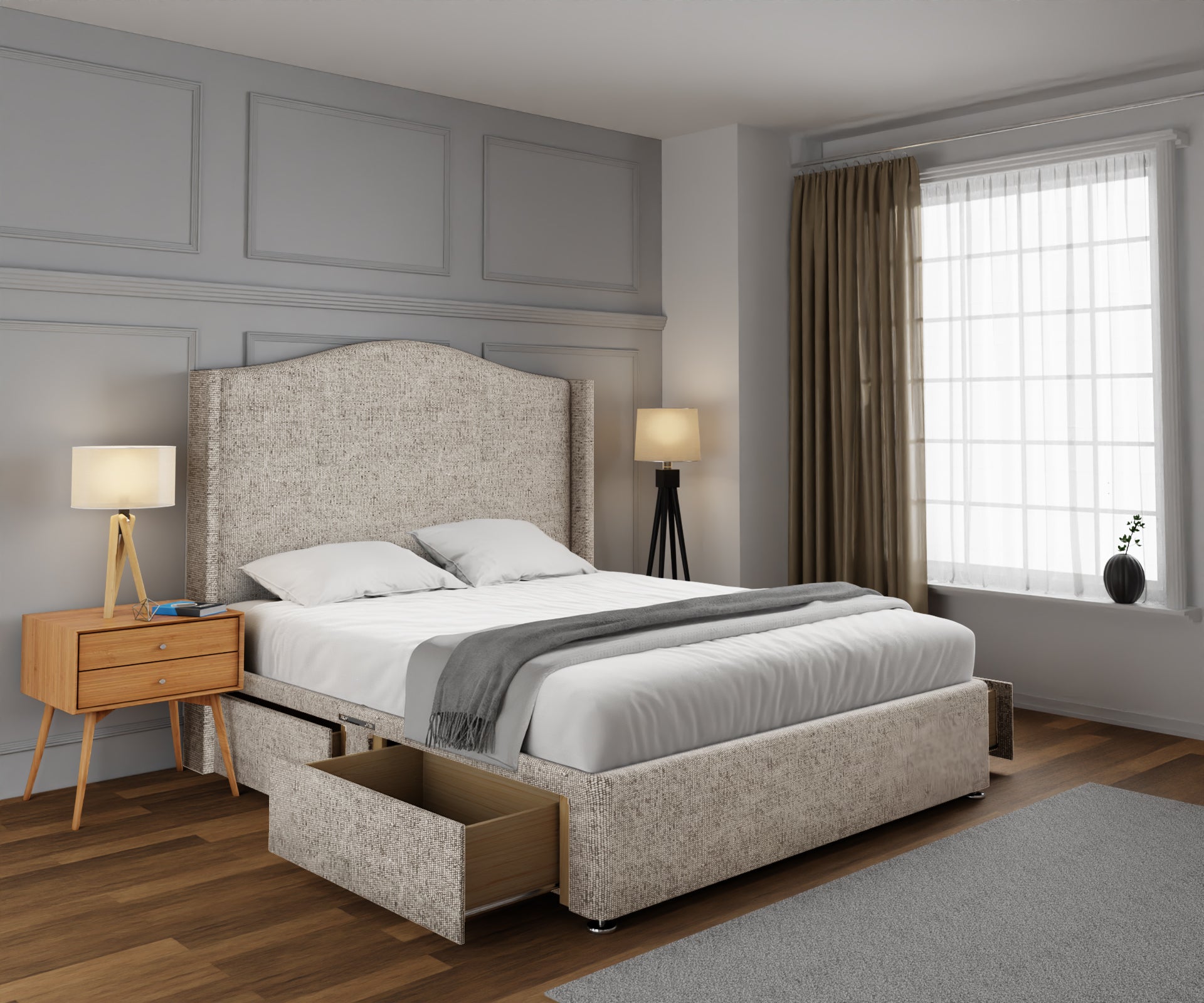 Arabella Winged Divan Bed Set