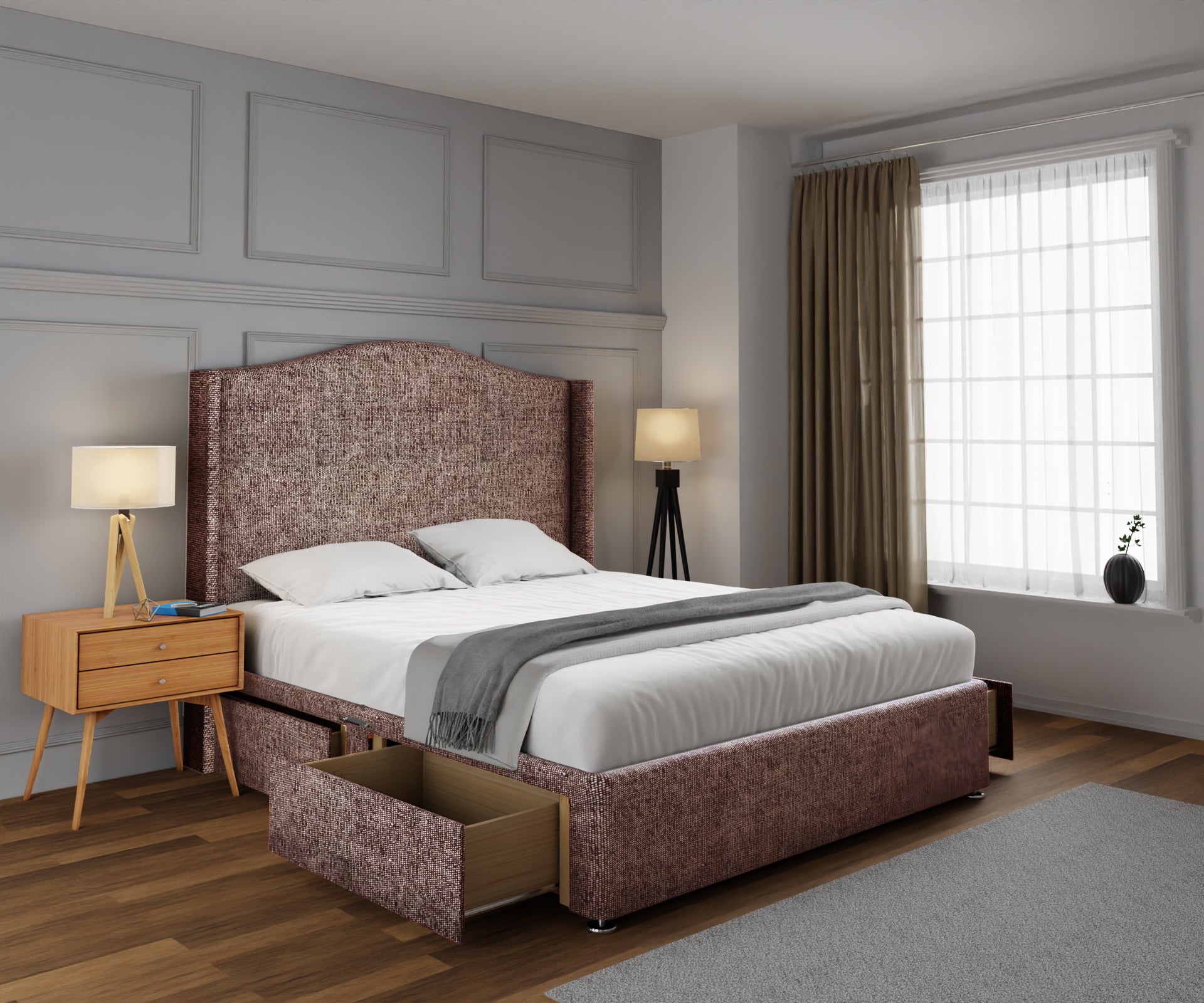 Arabella Winged Divan Bed Set