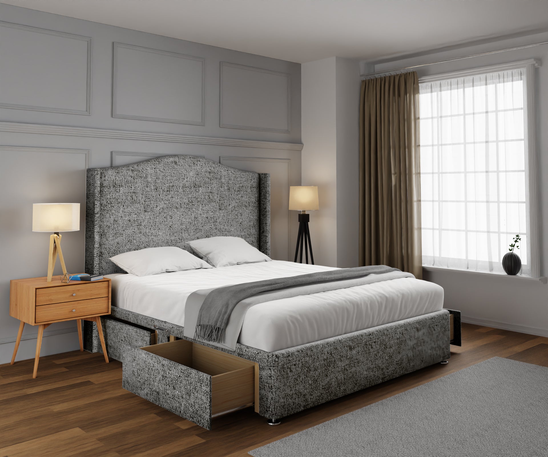 Arabella Winged Divan Bed Set