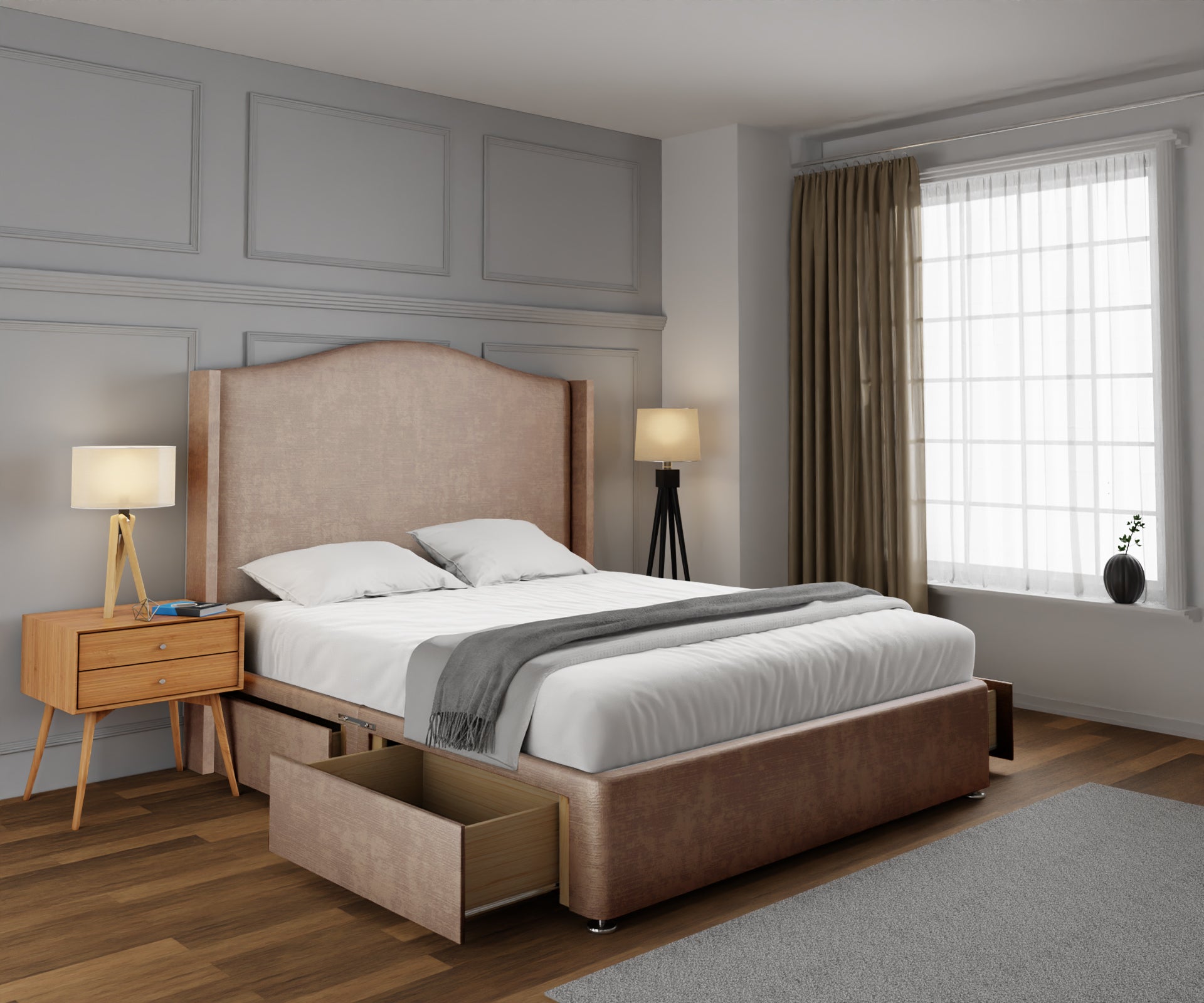 Arabella Winged Divan Bed Set