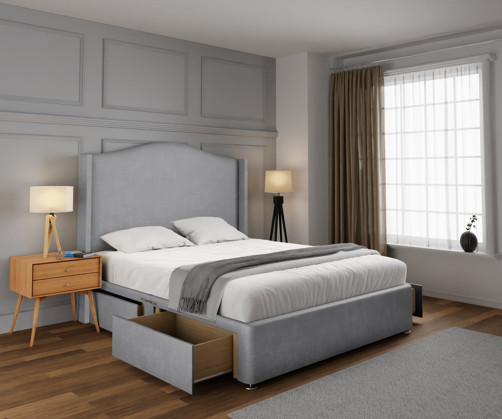 Arabella Winged Divan Bed Set